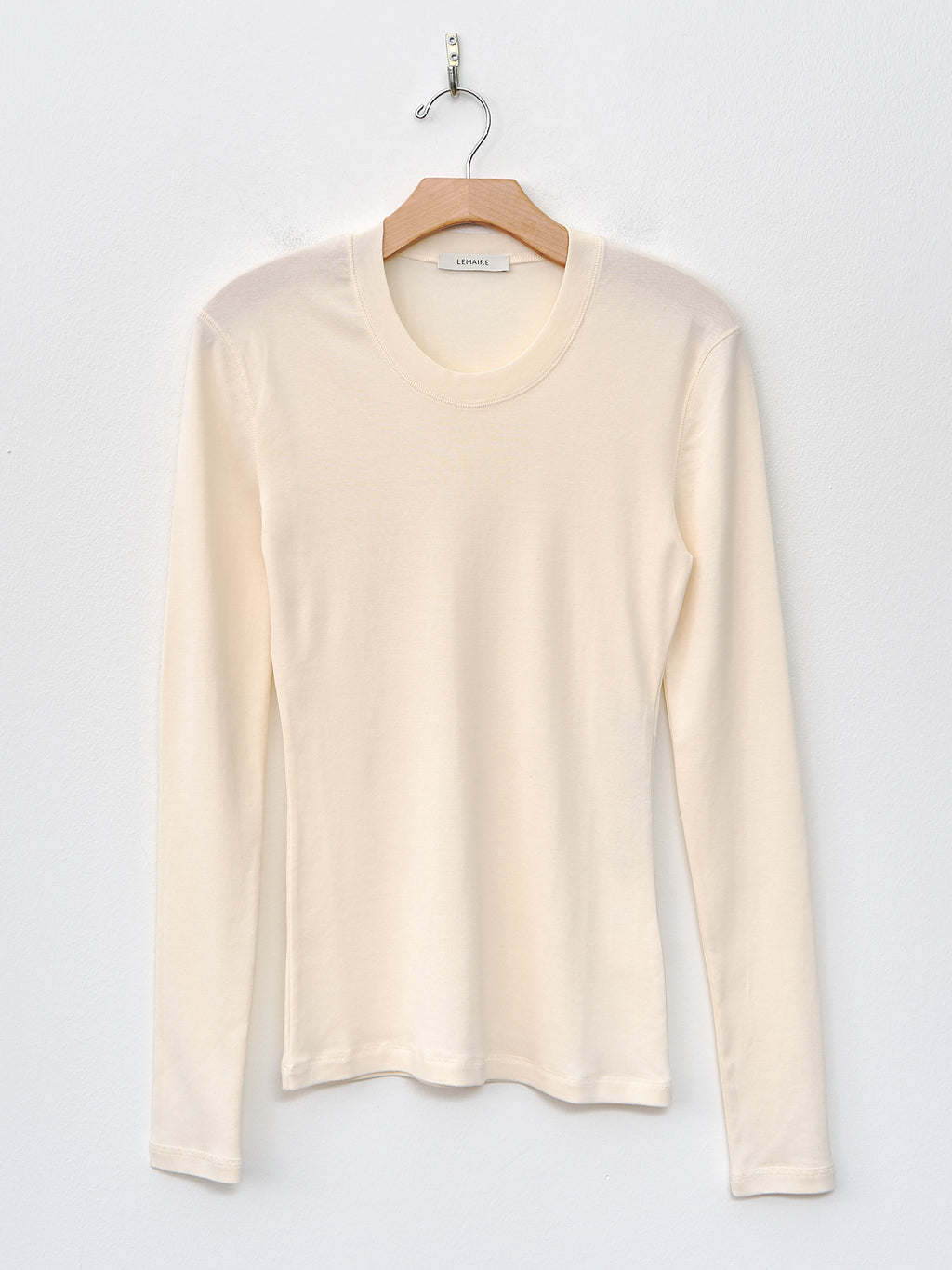 Namu Shop - Lemaire Rib Long Sleeve T-Shirt - Light Cream