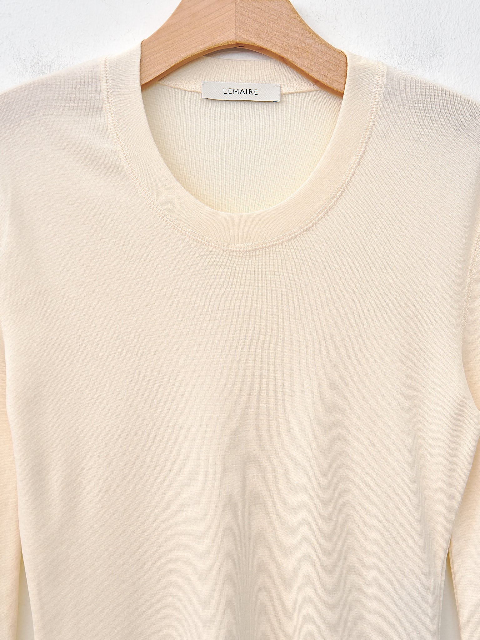 Namu Shop - Lemaire Rib Long Sleeve T-Shirt - Light Cream