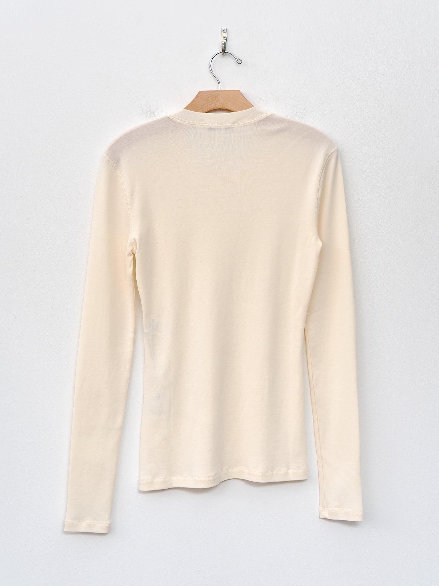 Namu Shop - Lemaire Rib Long Sleeve T-Shirt - Light Cream