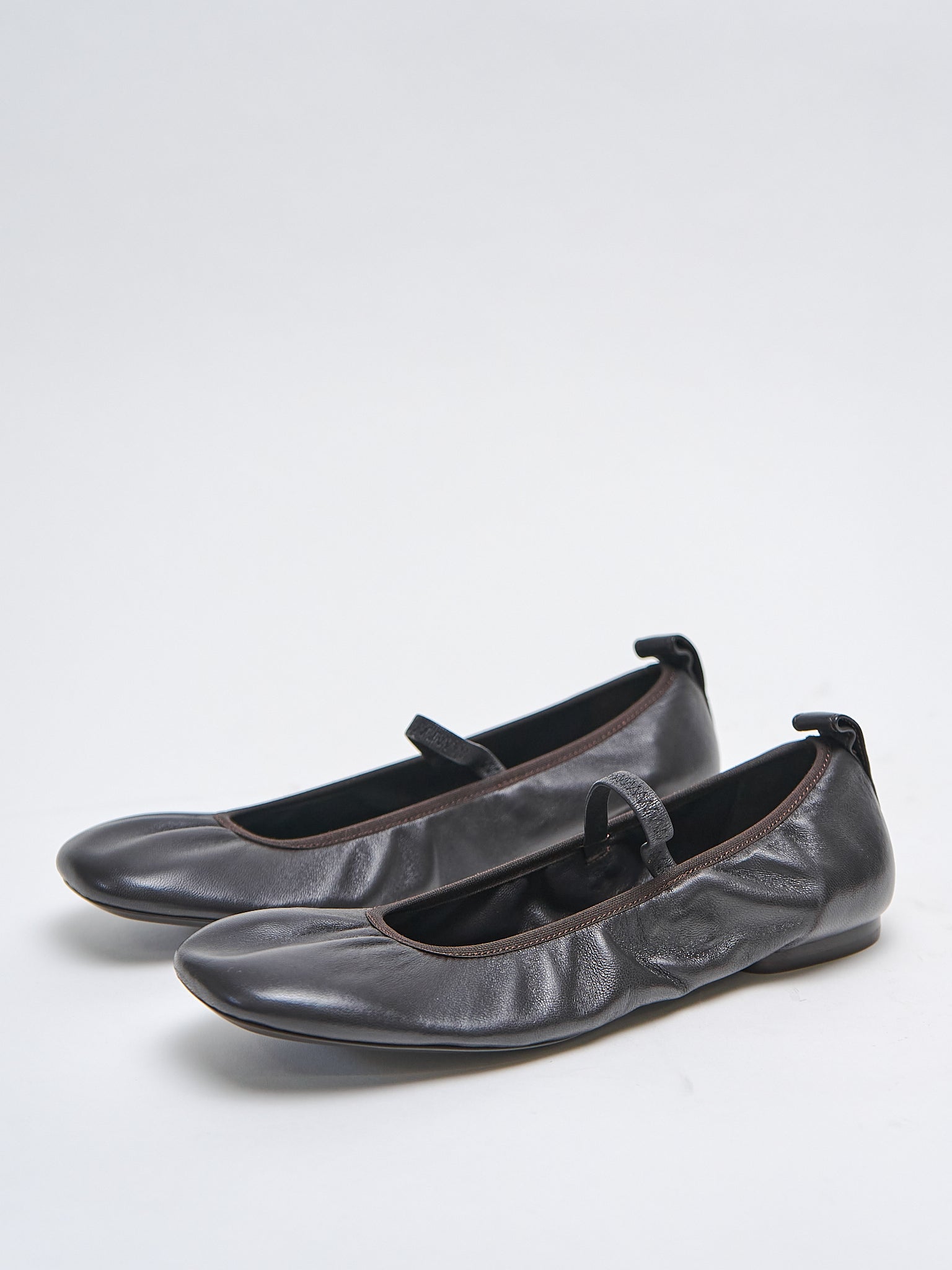 Namu Shop - Lemaire Square Flat Ballerina - Dark Chocolate