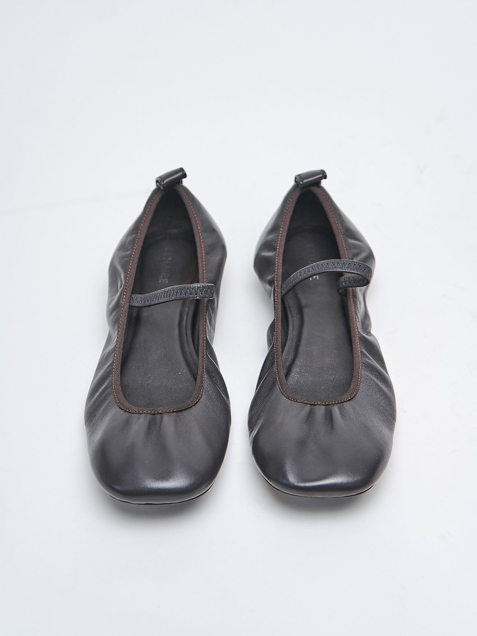 Namu Shop - Lemaire Square Flat Ballerina - Dark Chocolate