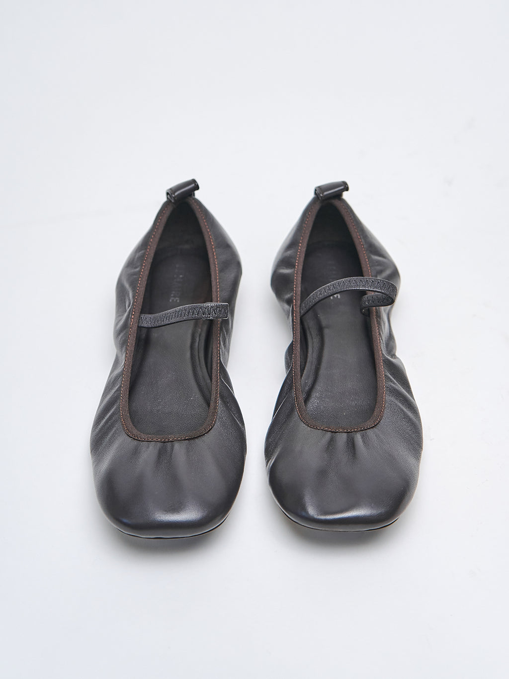 Namu Shop - Lemaire Square Flat Ballerina - Dark Chocolate