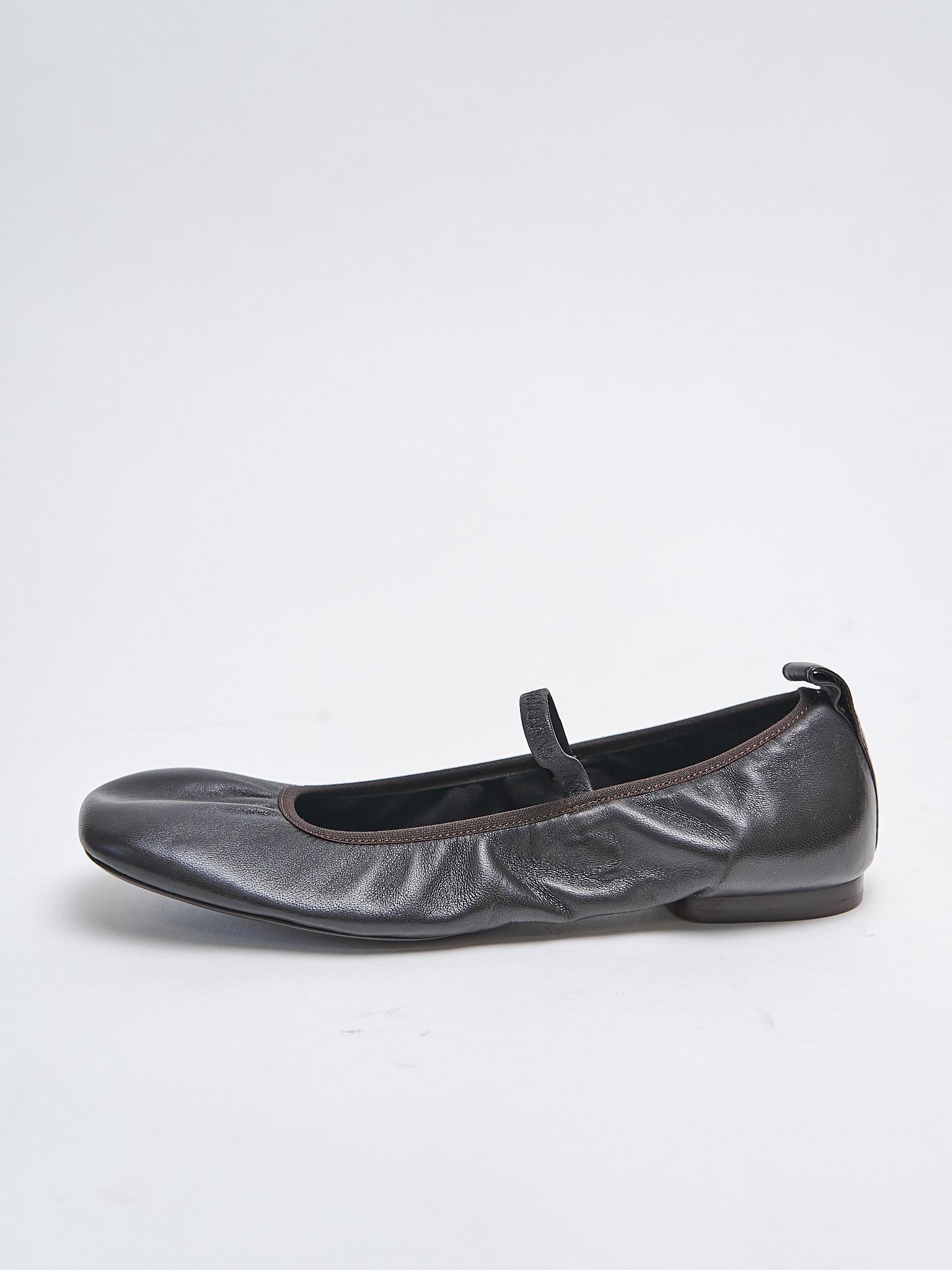 Namu Shop - Lemaire Square Flat Ballerina - Dark Chocolate