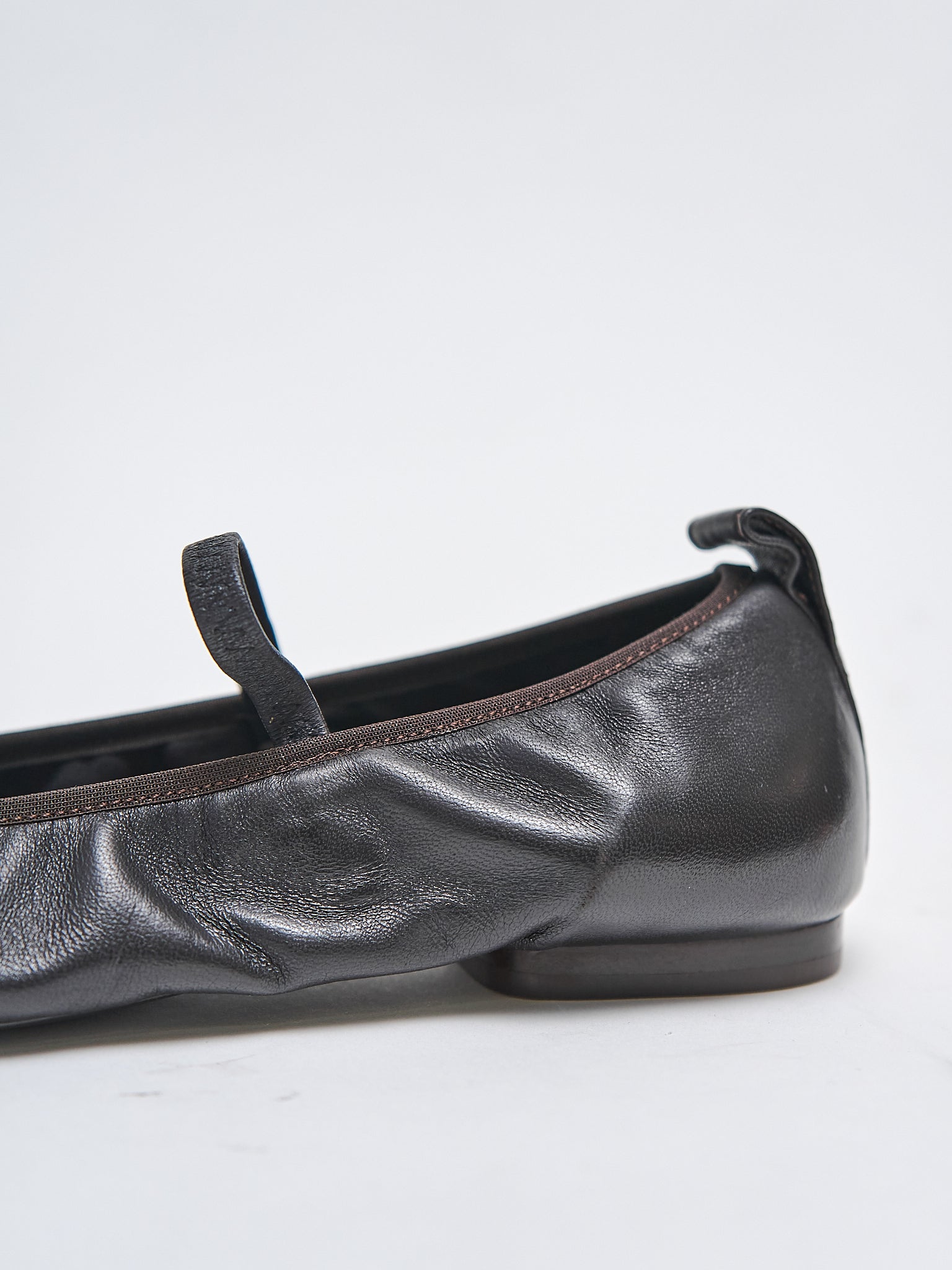 Namu Shop - Lemaire Square Flat Ballerina - Dark Chocolate