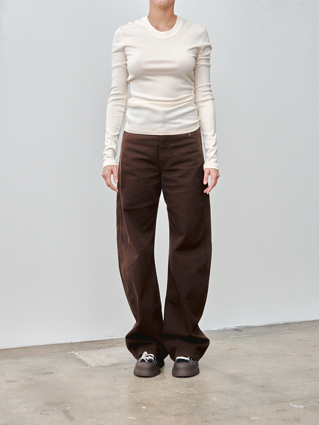 Namu Shop - Lemaire Rib Long Sleeve T-Shirt - Light Cream