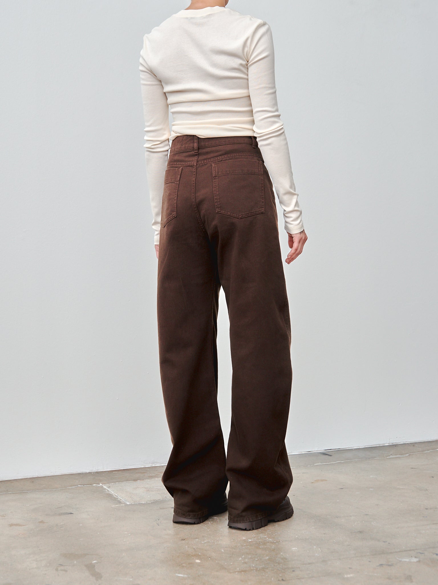 Namu Shop - Lemaire High Waisted Curved Pants - Espresso