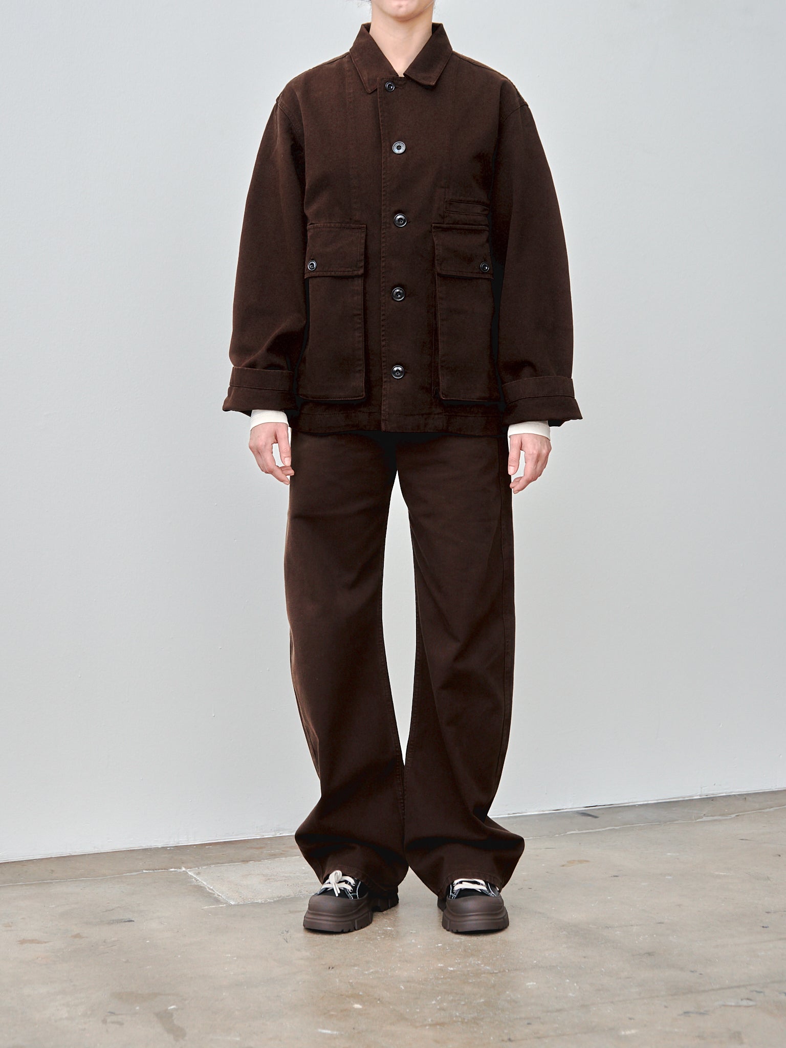 Namu Shop - Lemaire High Waisted Curved Pants - Espresso