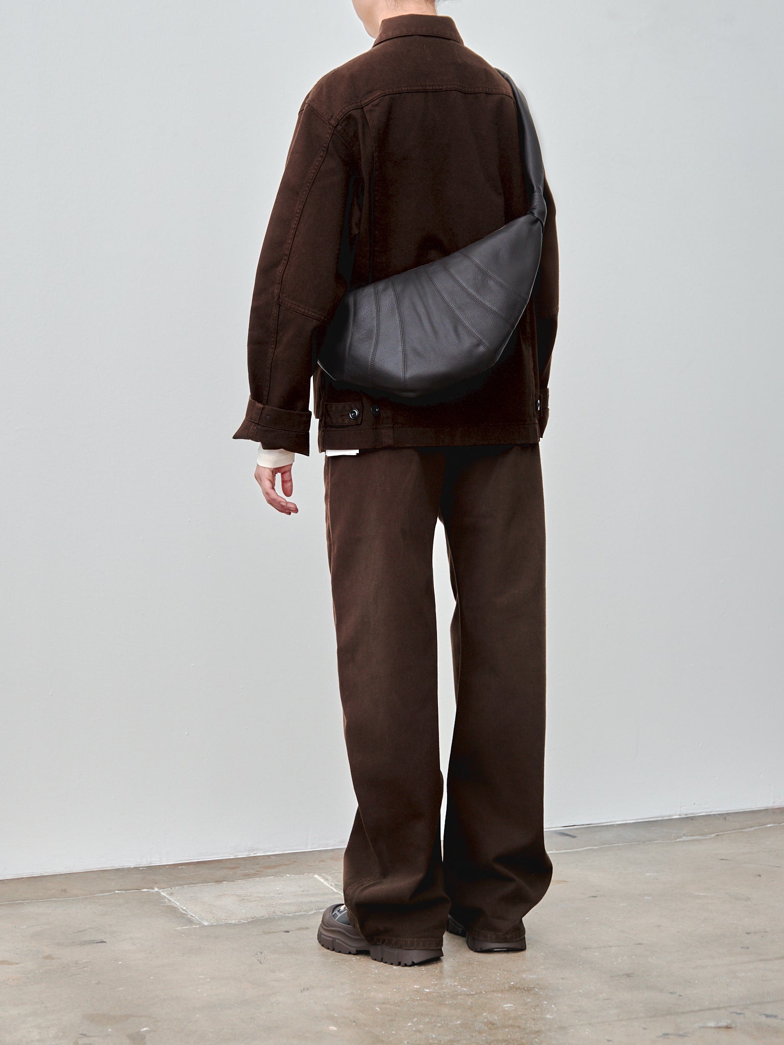 Namu Shop - Lemaire Medium Croissant Bag - Dark Chocolate (grained leather)