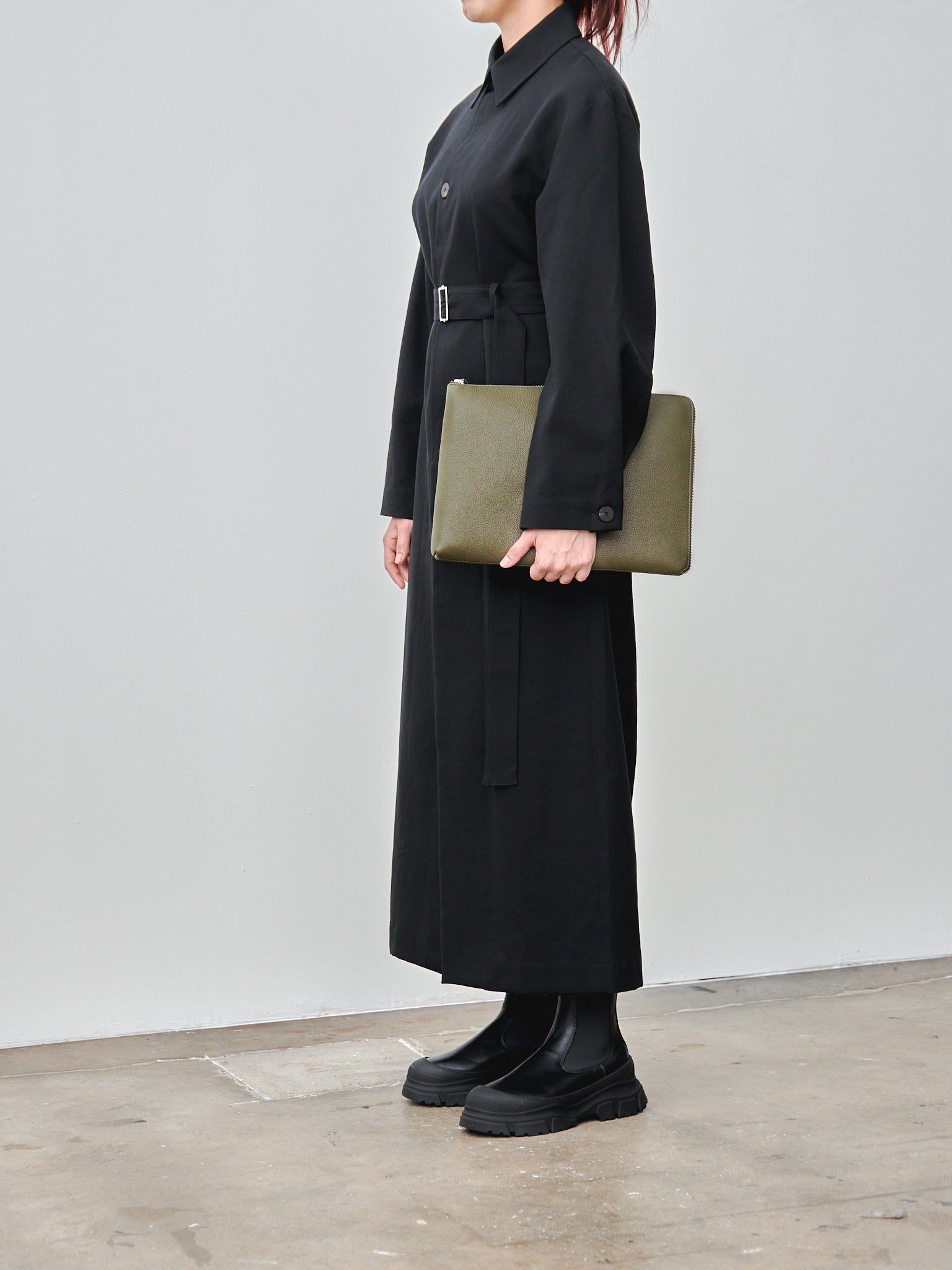 Namu Shop - Lemaire Document Holder - Dark Moss (grained leather)