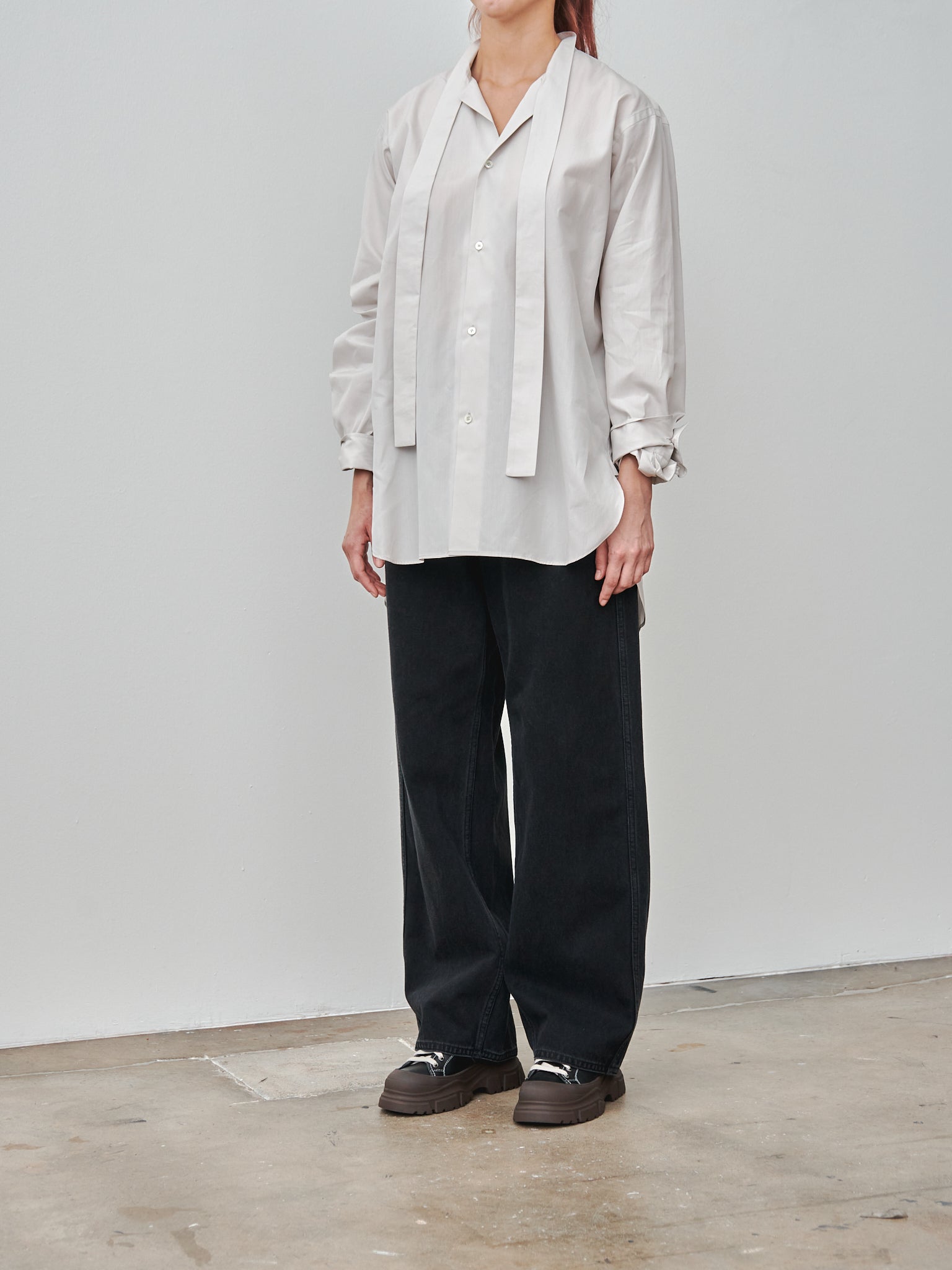 Namu Shop - Sofie D'Hoore Bow Shirt - Pearl