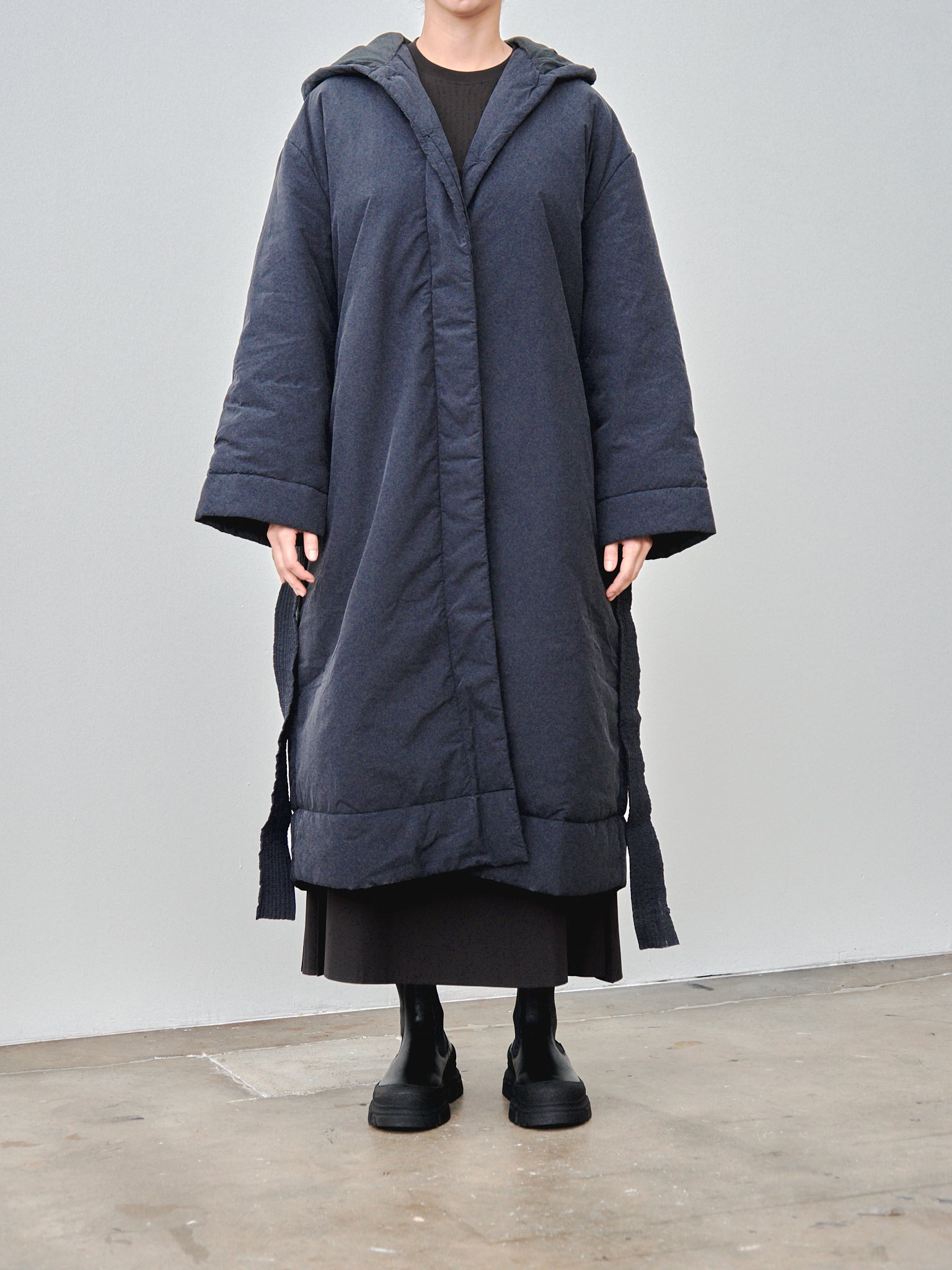 Namu Shop - Studio Nicholson Kariba Belted Wrap Puffer Coat - Black