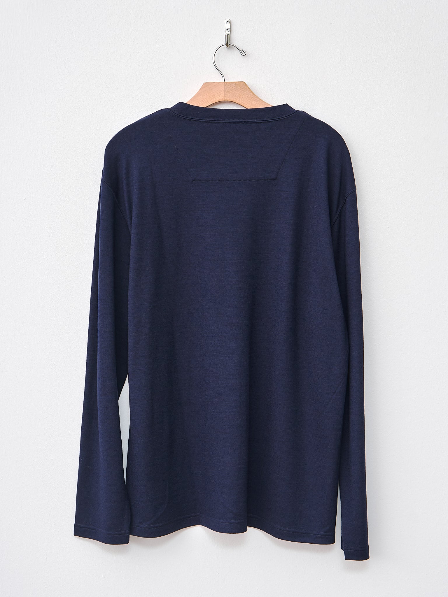 Namu Shop - ts(s) Washable Milled Wool Jersey Crewneck Top - Navy