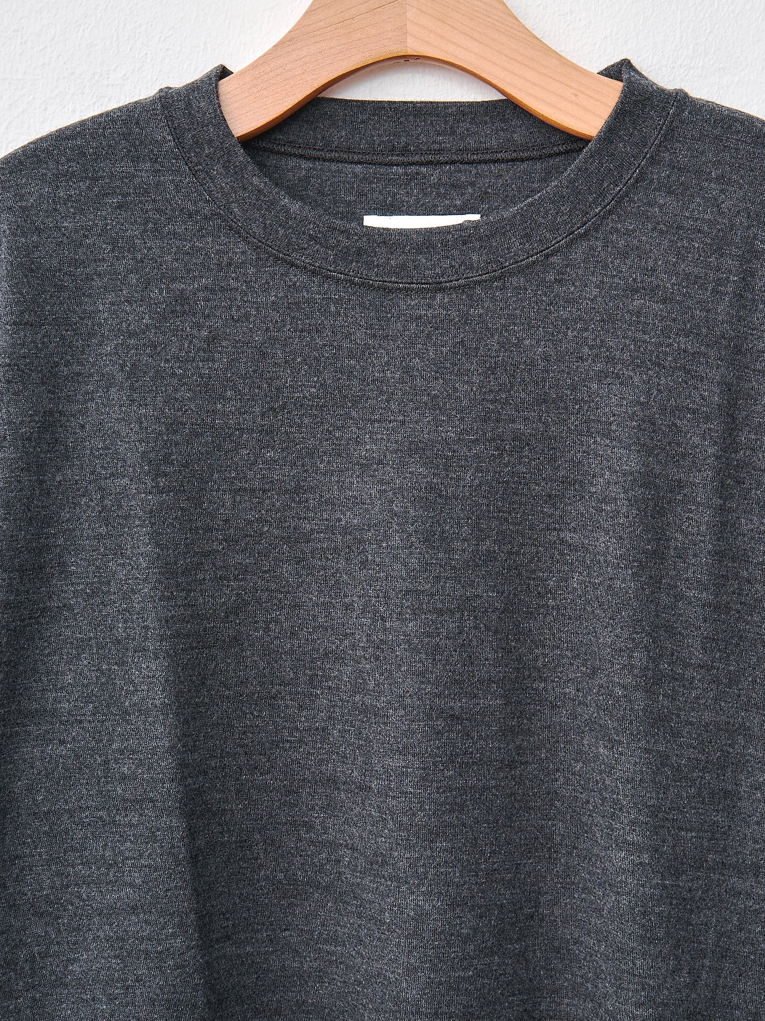 Namu Shop - ts(s) Washable Milled Wool Jersey Crewneck Top - Charcoal