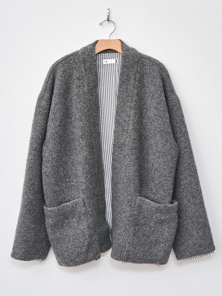 Namu Shop - ts(s) Recycled Wool Boa Jersey Lined Easy Cardigan - Gray