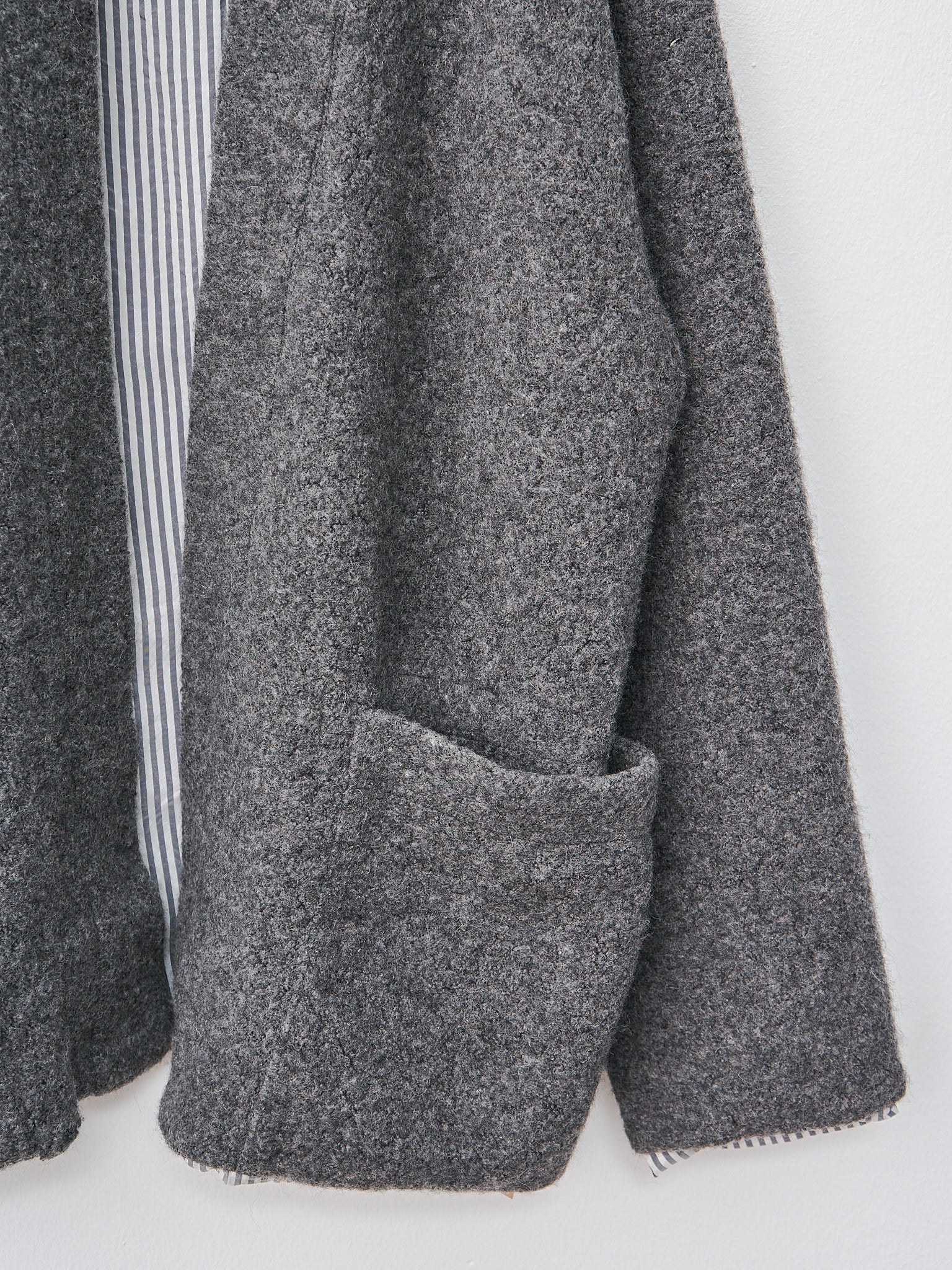 Namu Shop - ts(s) Recycled Wool Boa Jersey Lined Easy Cardigan - Gray