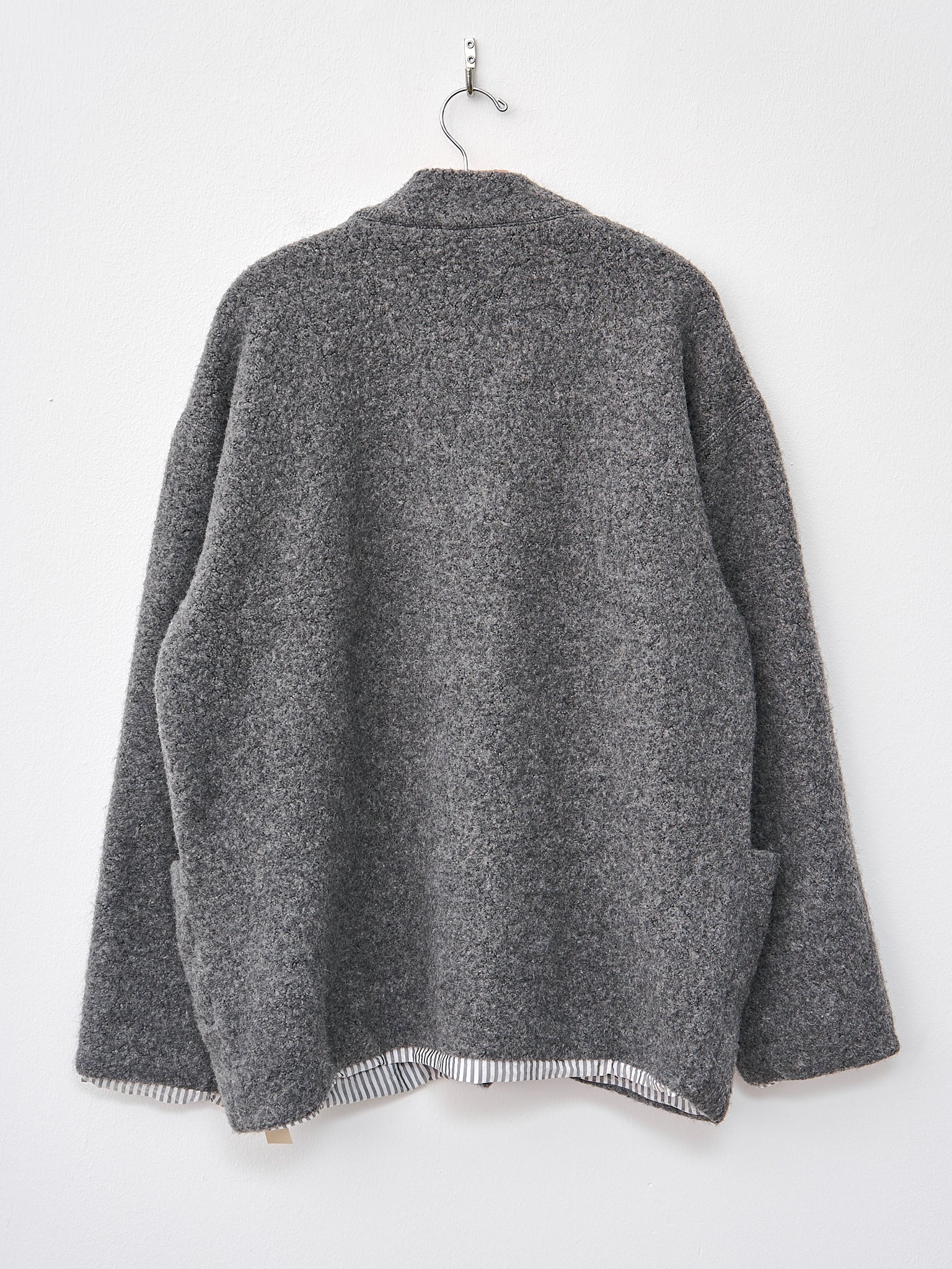 Namu Shop - ts(s) Recycled Wool Boa Jersey Lined Easy Cardigan - Gray