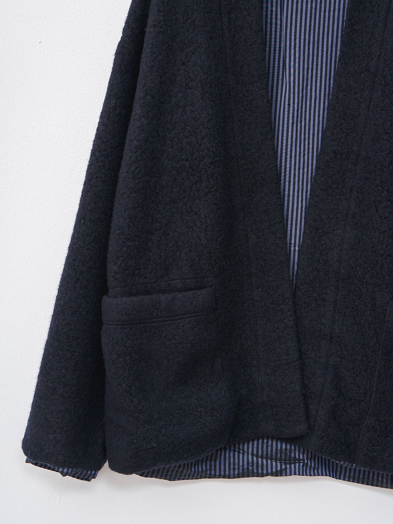 Namu Shop - ts(s) Recycled Wool Boa Jersey Lined Easy Cardigan - Navy