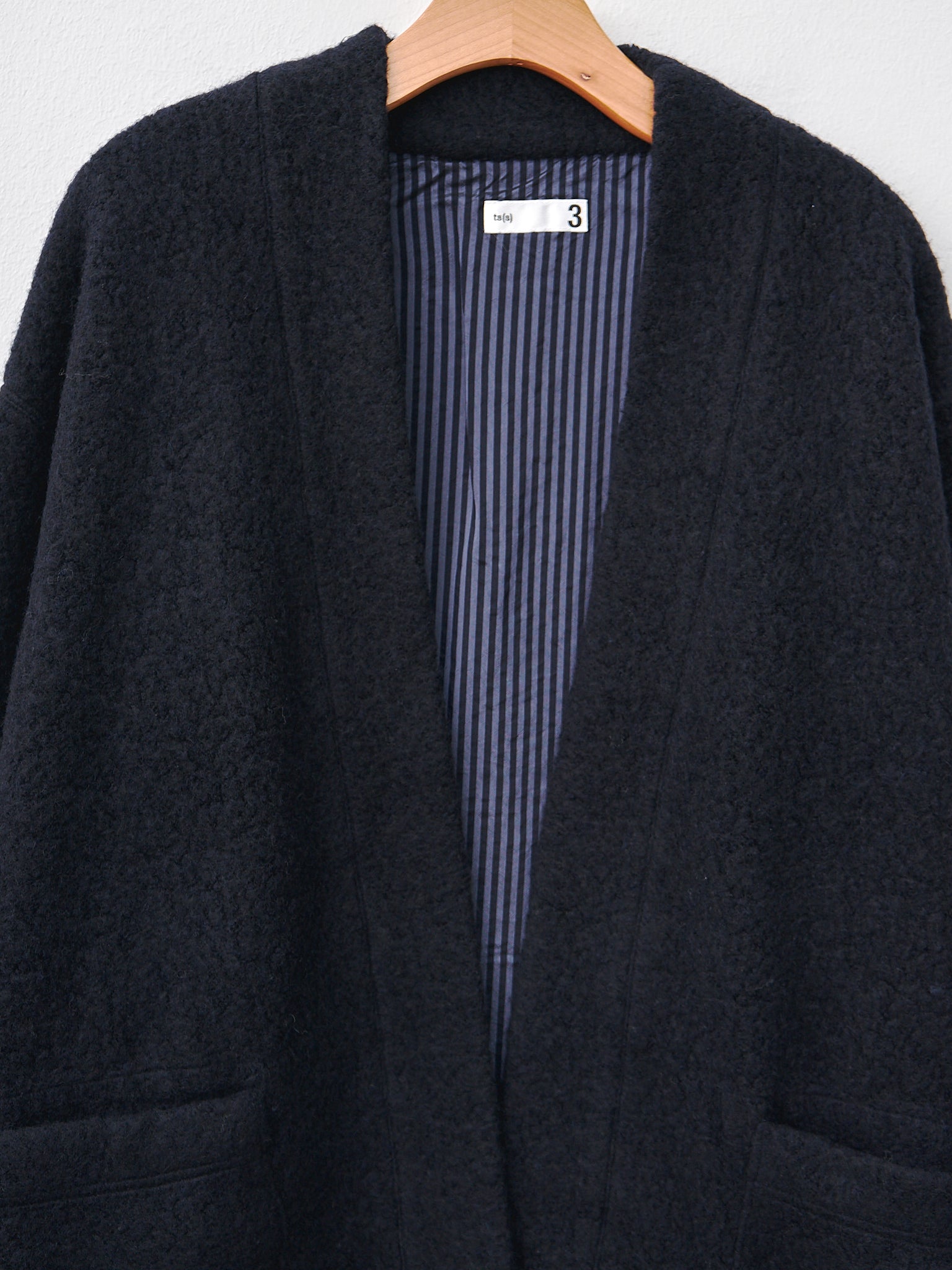 Namu Shop - ts(s) Recycled Wool Boa Jersey Lined Easy Cardigan - Navy