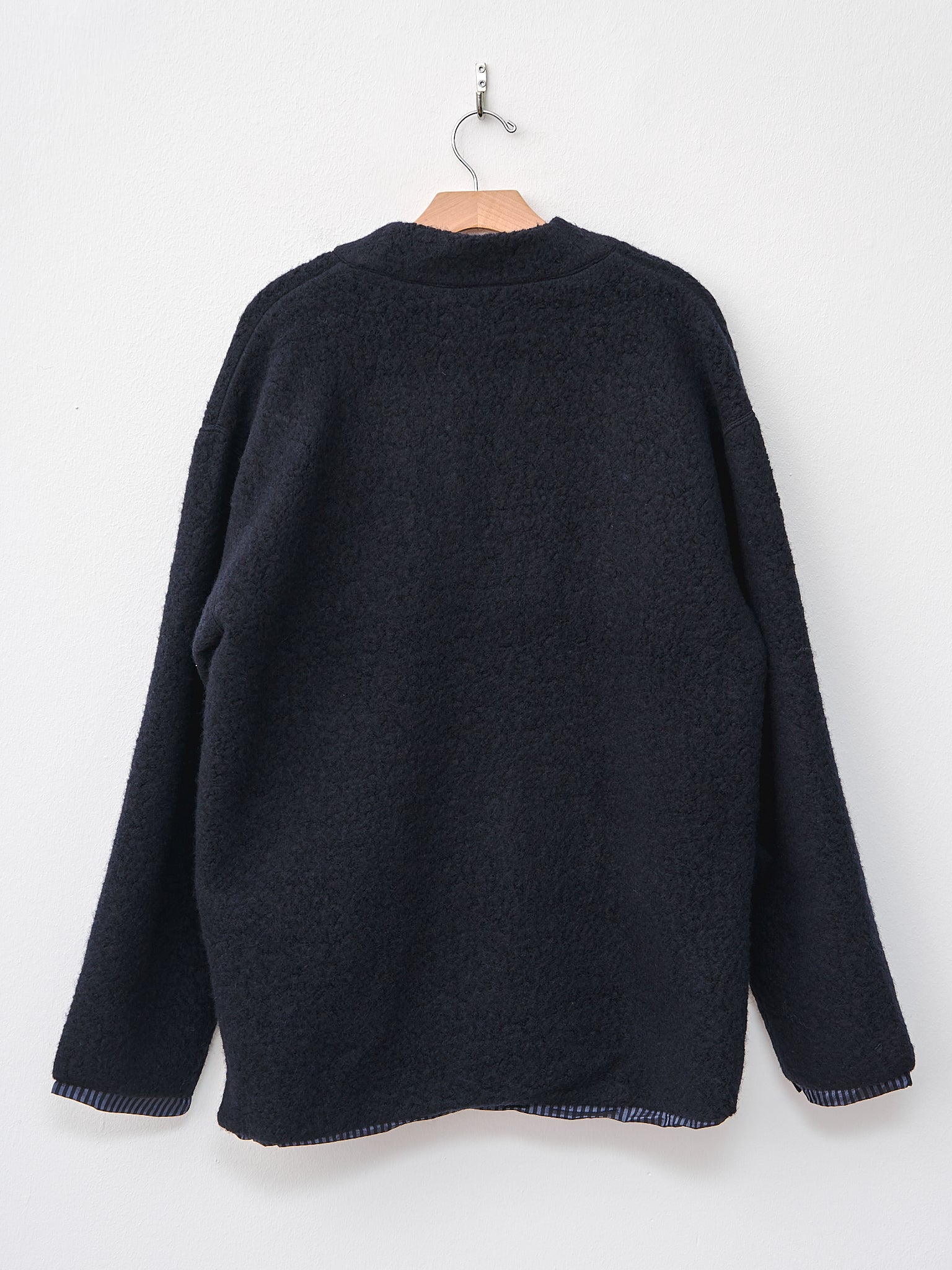 Namu Shop - ts(s) Recycled Wool Boa Jersey Lined Easy Cardigan - Navy