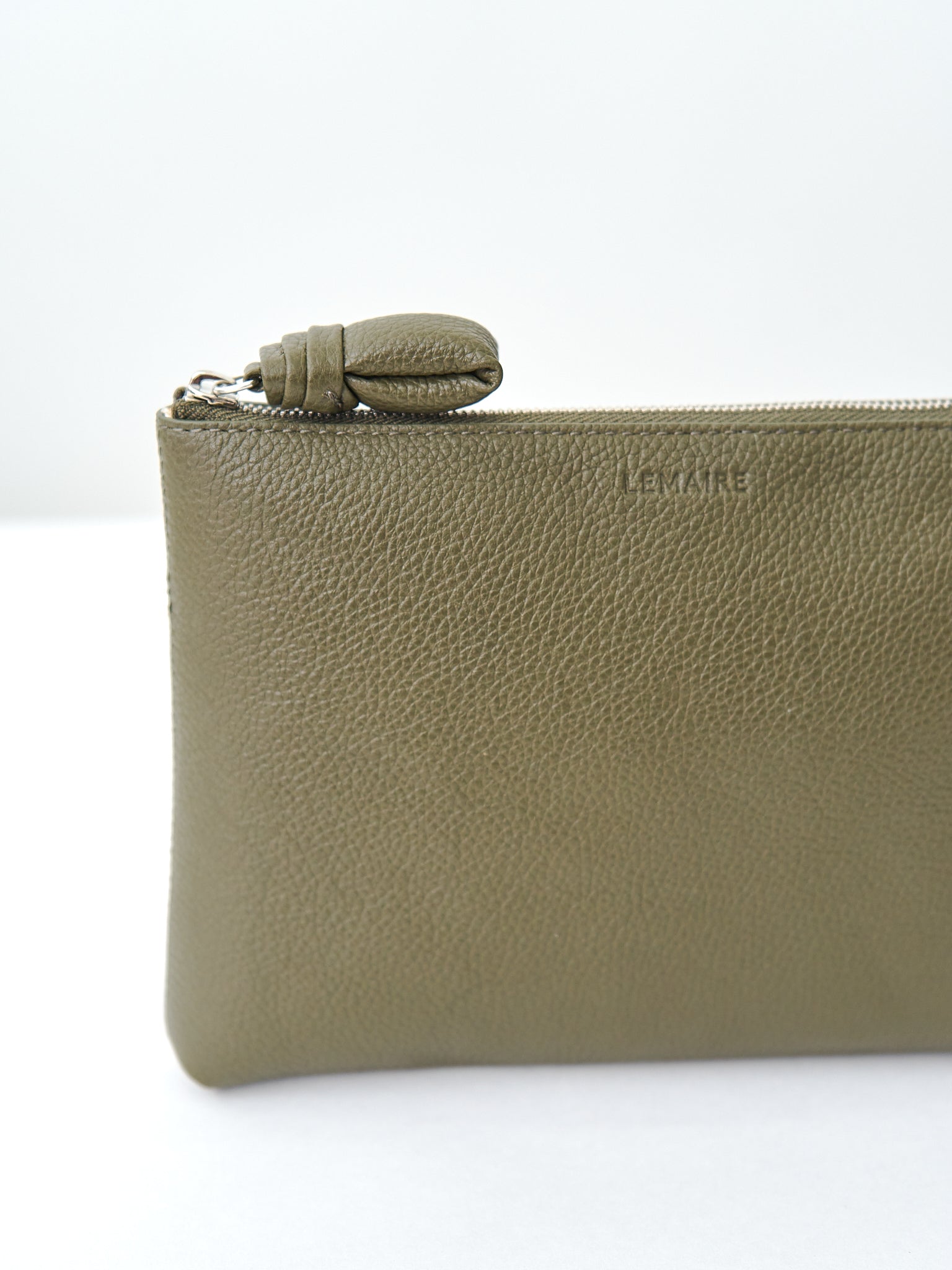 Namu Shop - Lemaire Small Pouch - Dark Moss (grained leather)