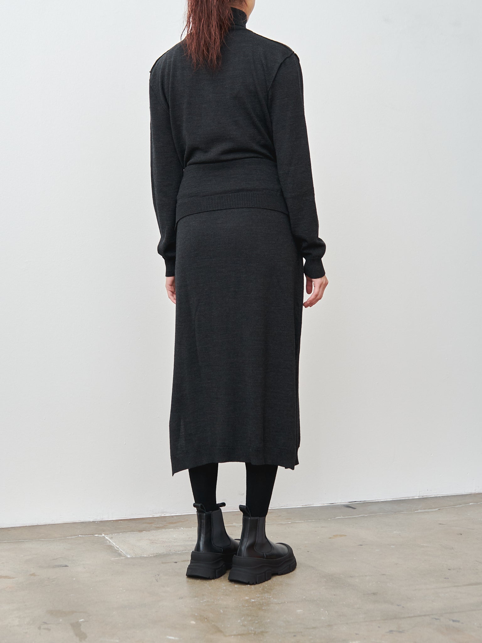 Namu Shop - Lemaire Trompe L'oeil Dress - Hazelnut Brown