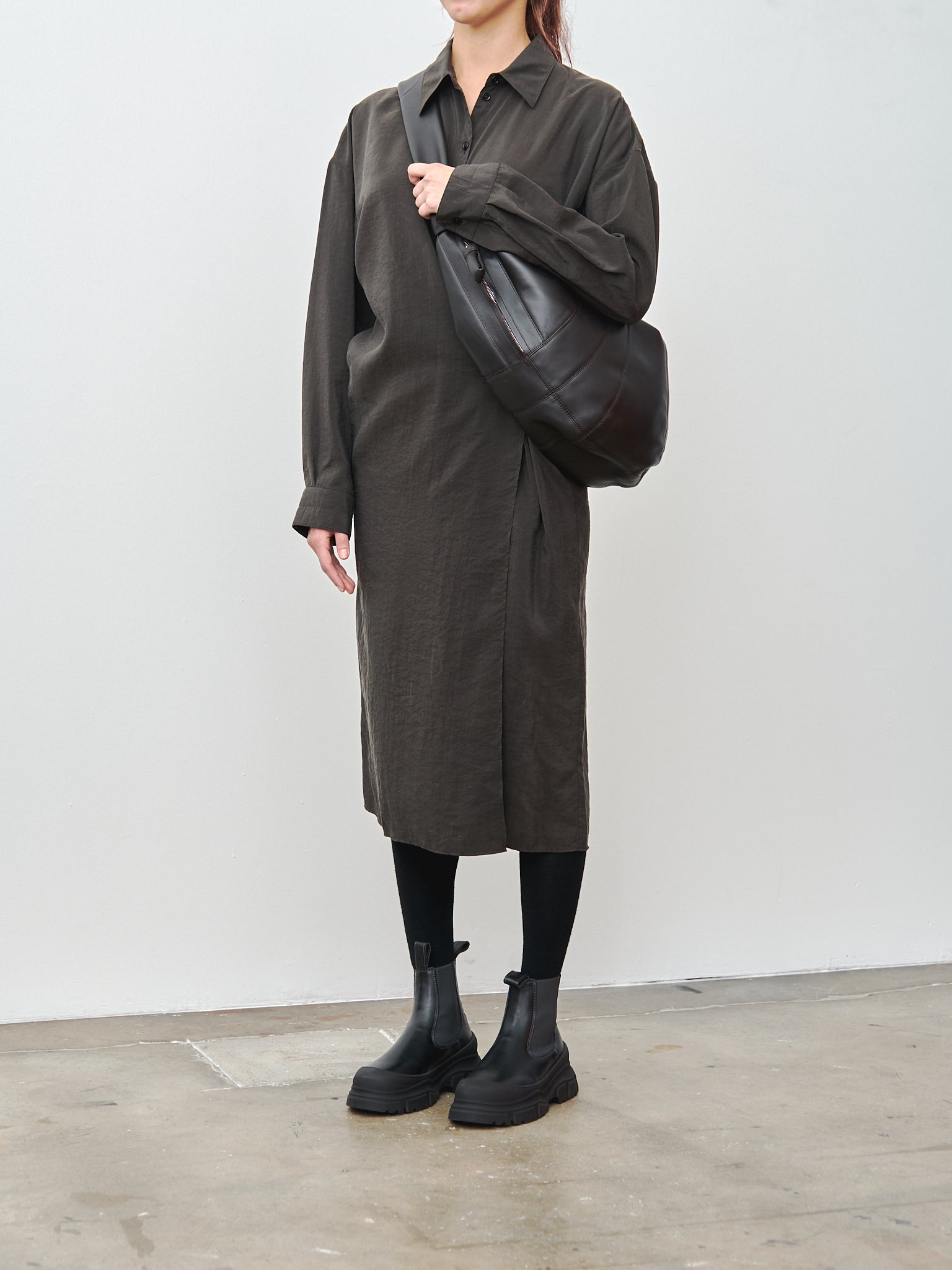 Namu Shop - Lemaire Large Croissant Bag - Dark Chocolate (soft nappa leather)