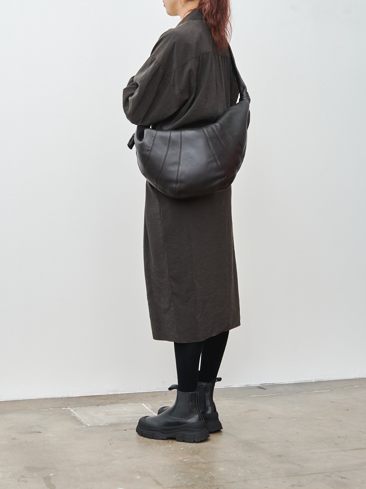 Namu Shop - Lemaire Large Croissant Bag - Dark Chocolate (soft nappa leather)