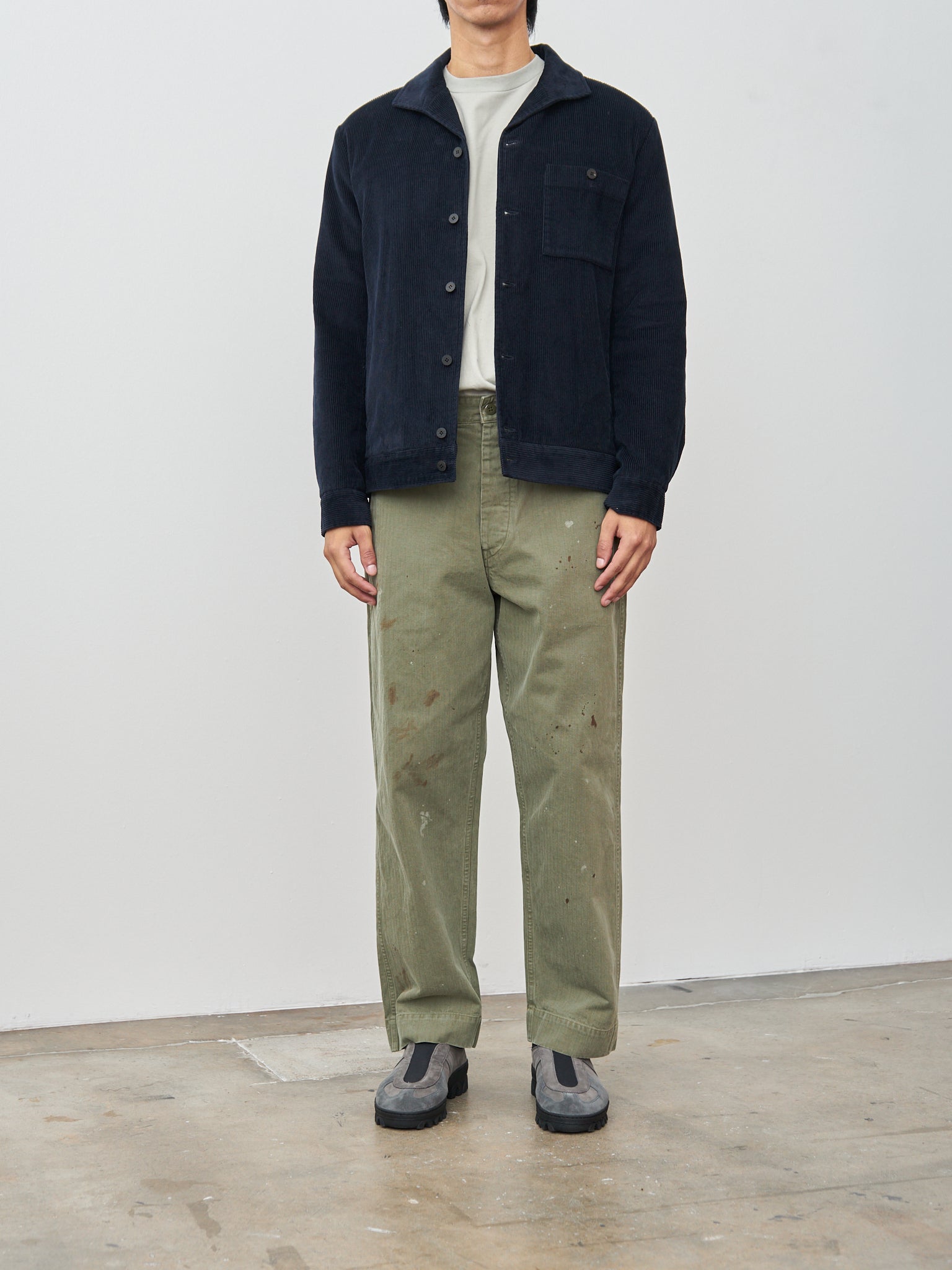 Namu Shop - Document Corduroy Classic Jacket - Navy