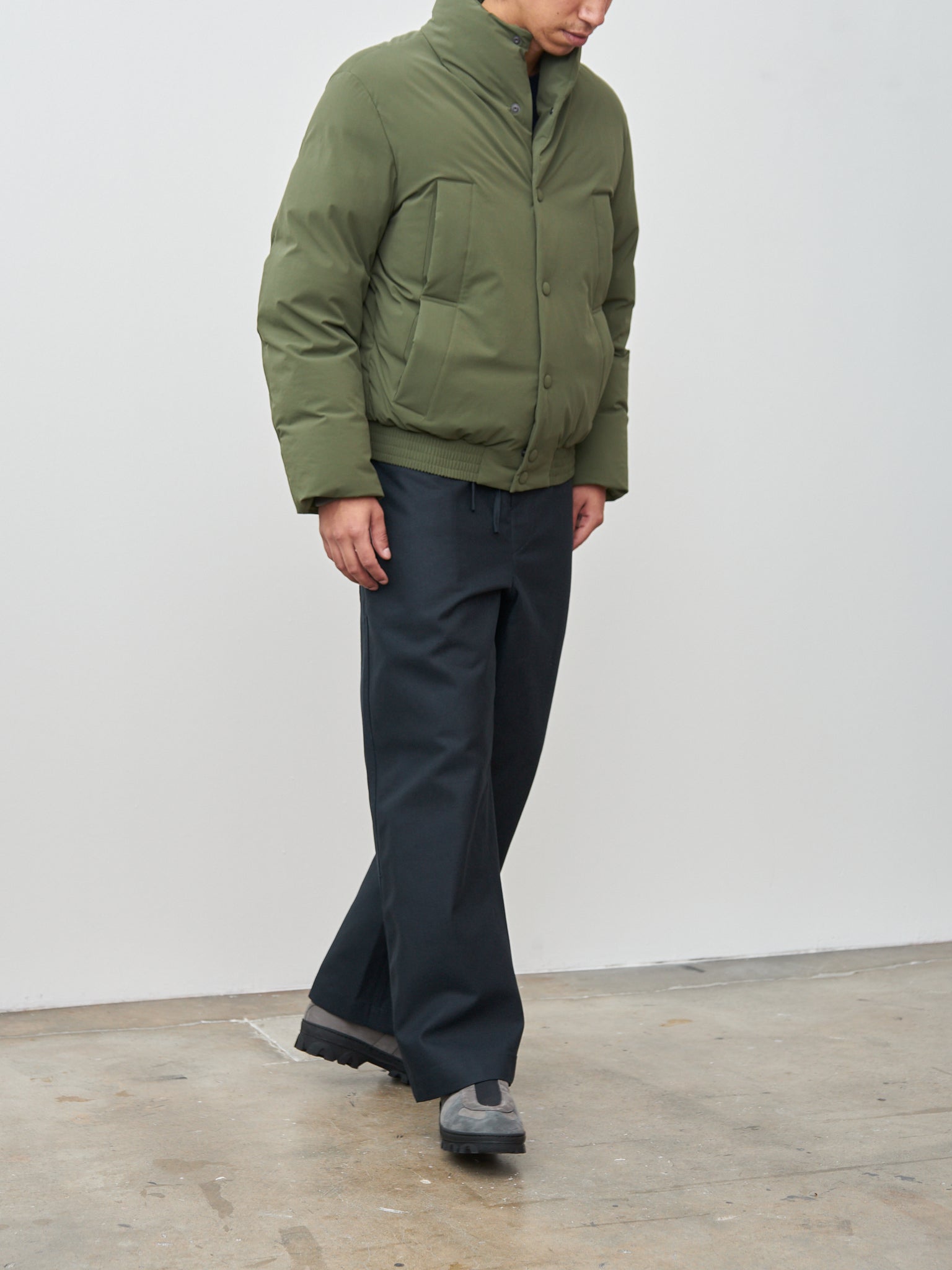 Namu Shop - Document Varsity Down Jacket - Khaki Green