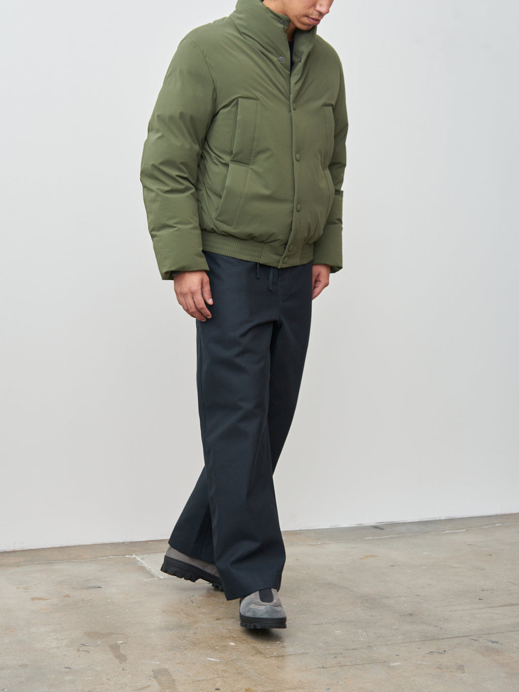 Namu Shop - Document Varsity Down Jacket - Khaki Green