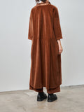 Namu Shop - Album di Famiglia Velvet Tailored Collar Dress - Rust