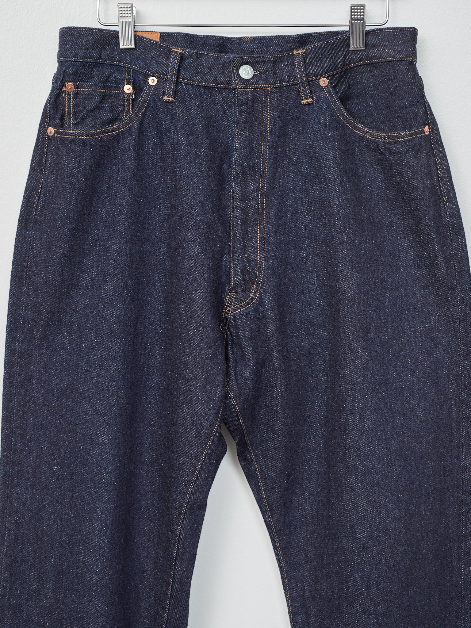 Namu Shop - Kaptain Sunshine 5P Zipper Front Denim Pants - Indigo One Wash