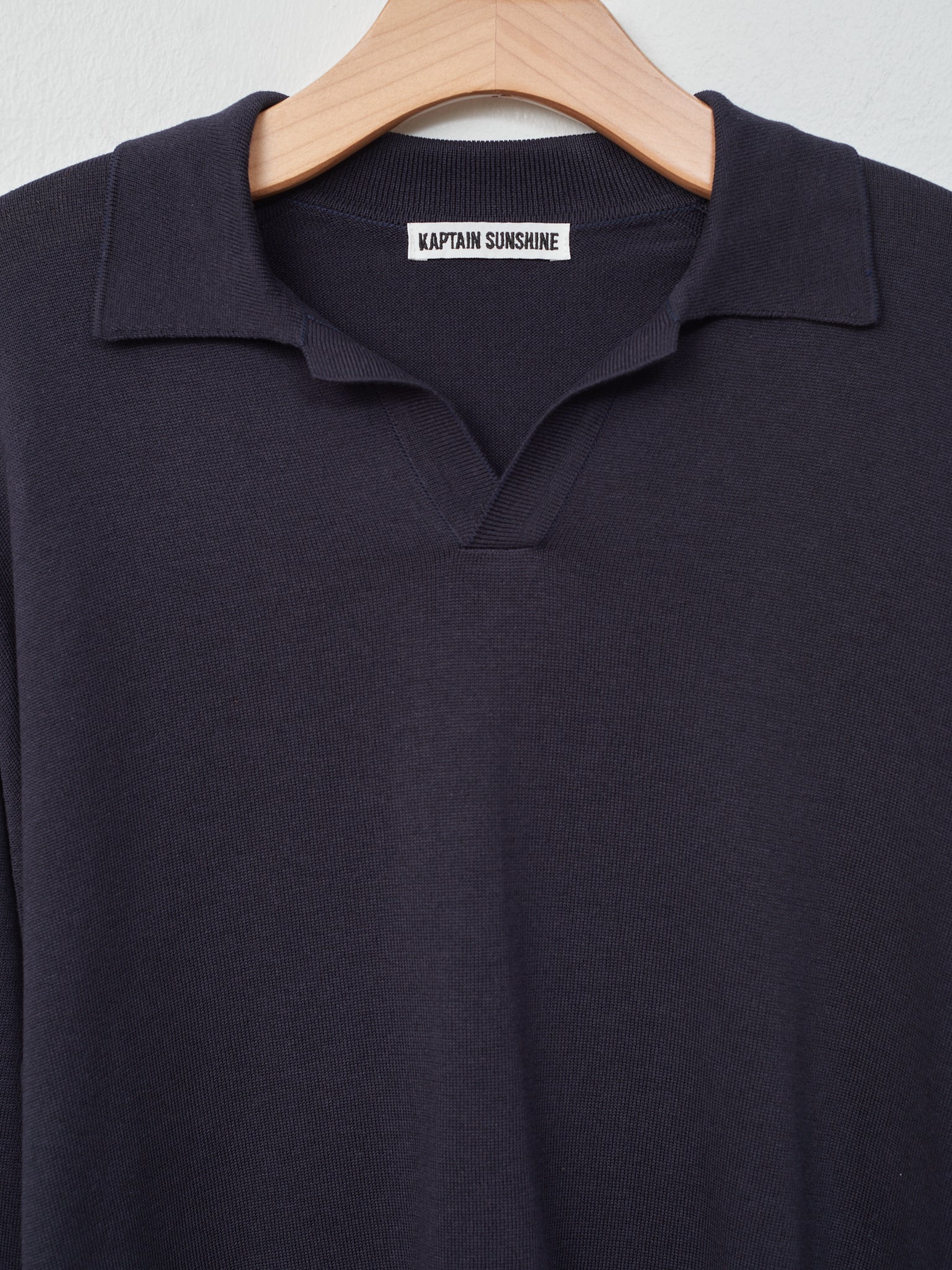 Namu Shop - Kaptain Sunshine Cotton Knit Skipper Shirt - Navy