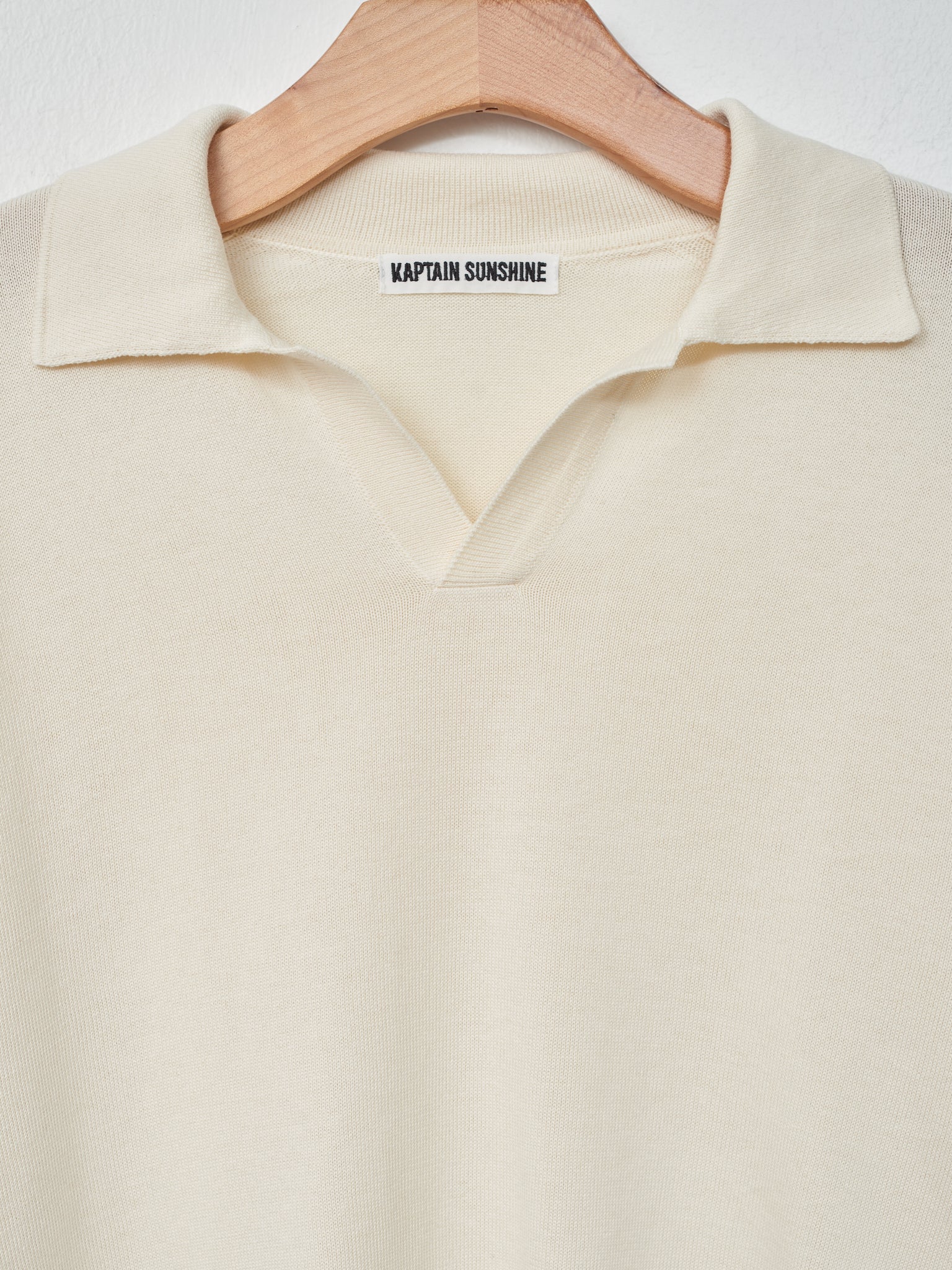 Namu Shop - Kaptain Sunshine Cotton Knit Skipper Shirt - Ecru