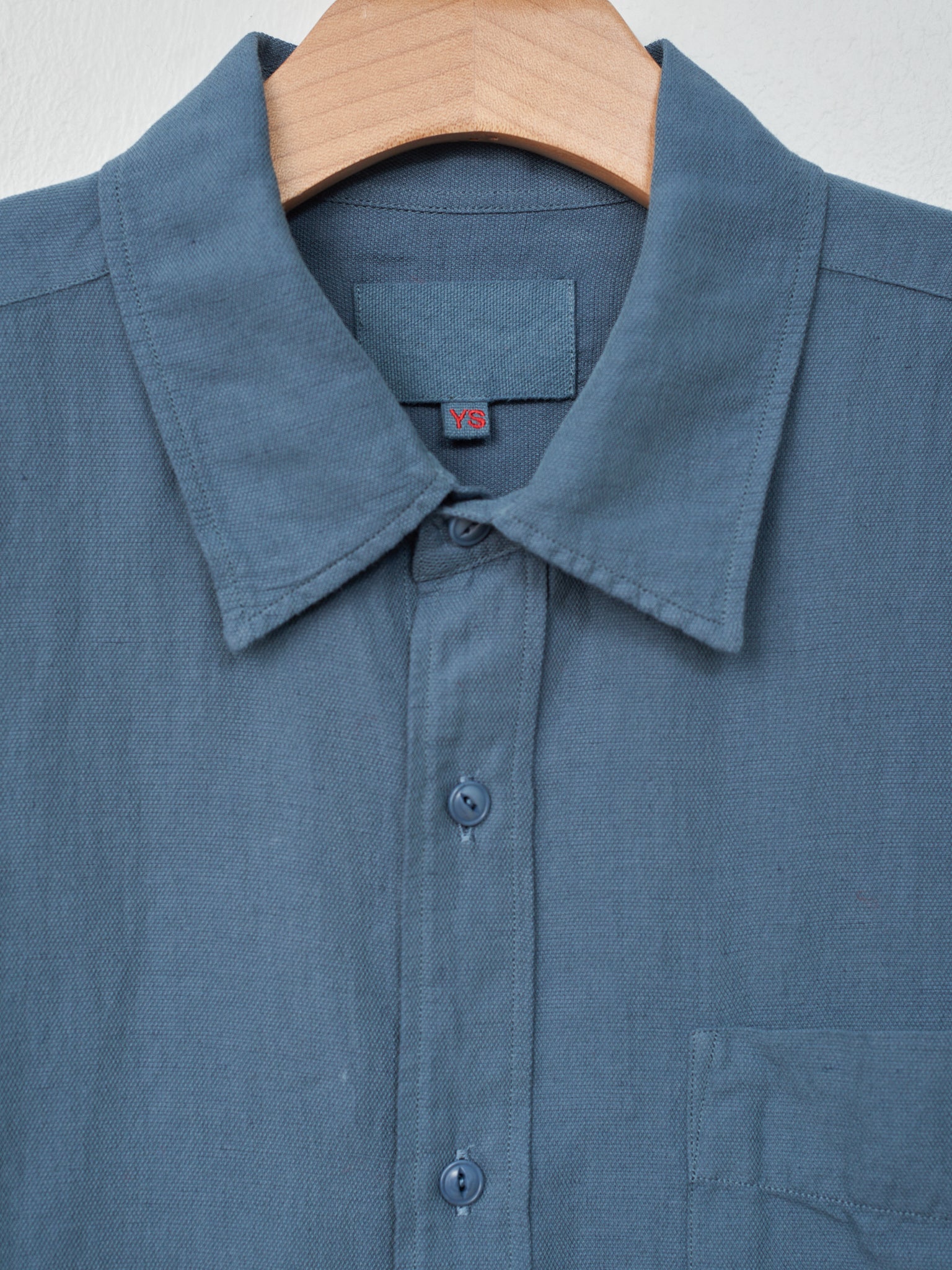 Namu Shop - Yoko Sakamoto Open Collar Shirt - Blue