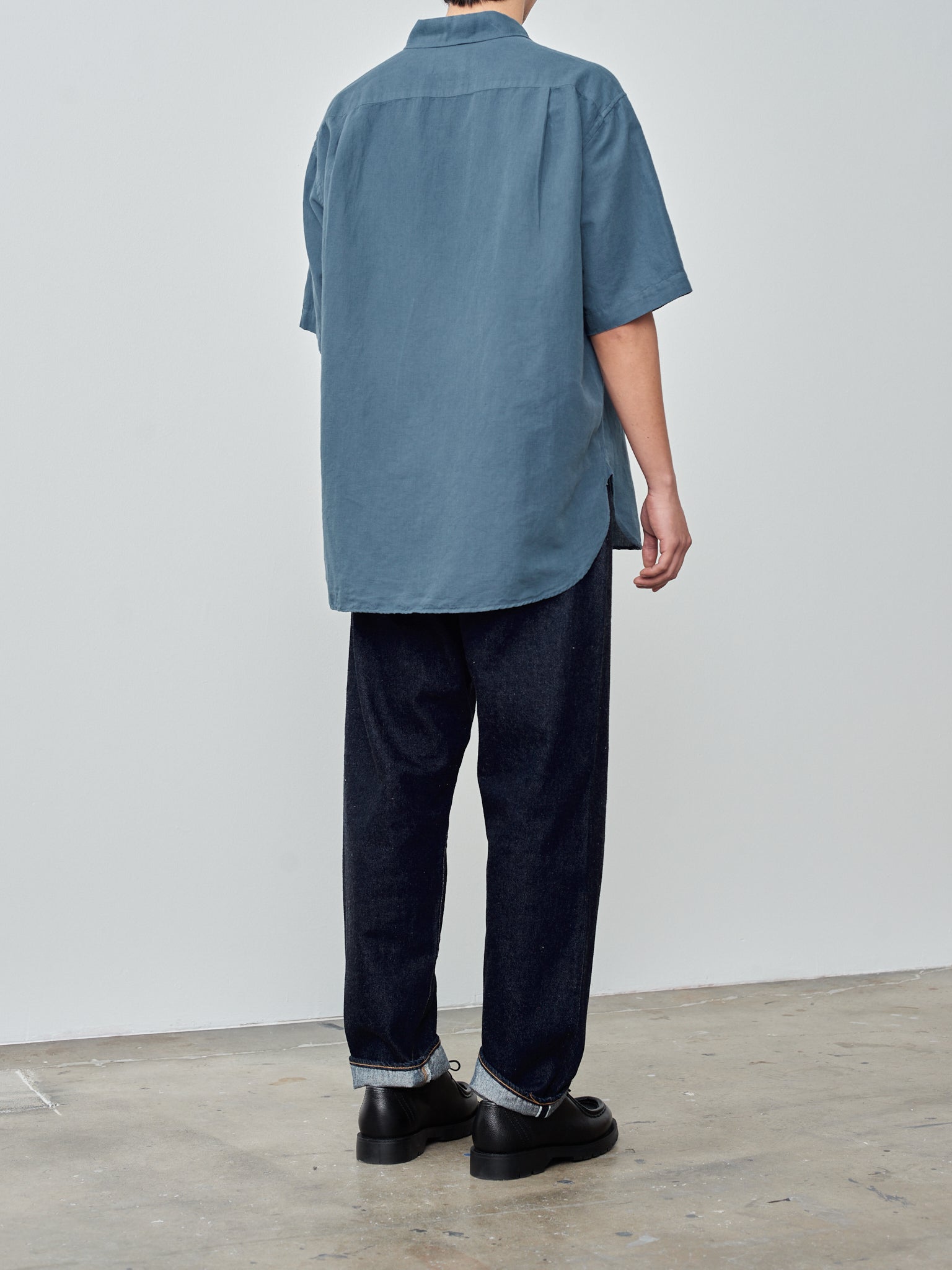 Namu Shop - Yoko Sakamoto Open Collar Shirt - Blue