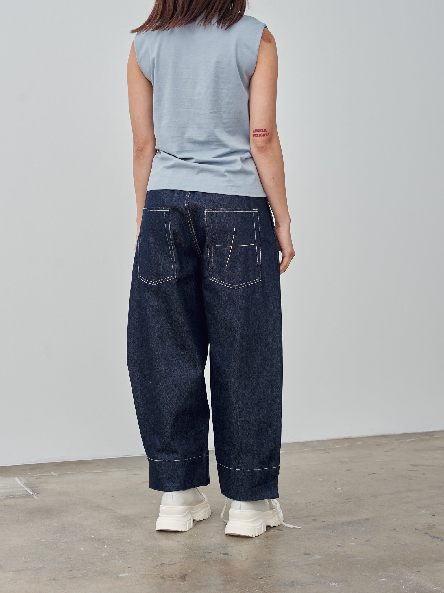 Namu Shop - Auralee Organic Cotton High Gauge Jersey Sleeveless - Blue Gray