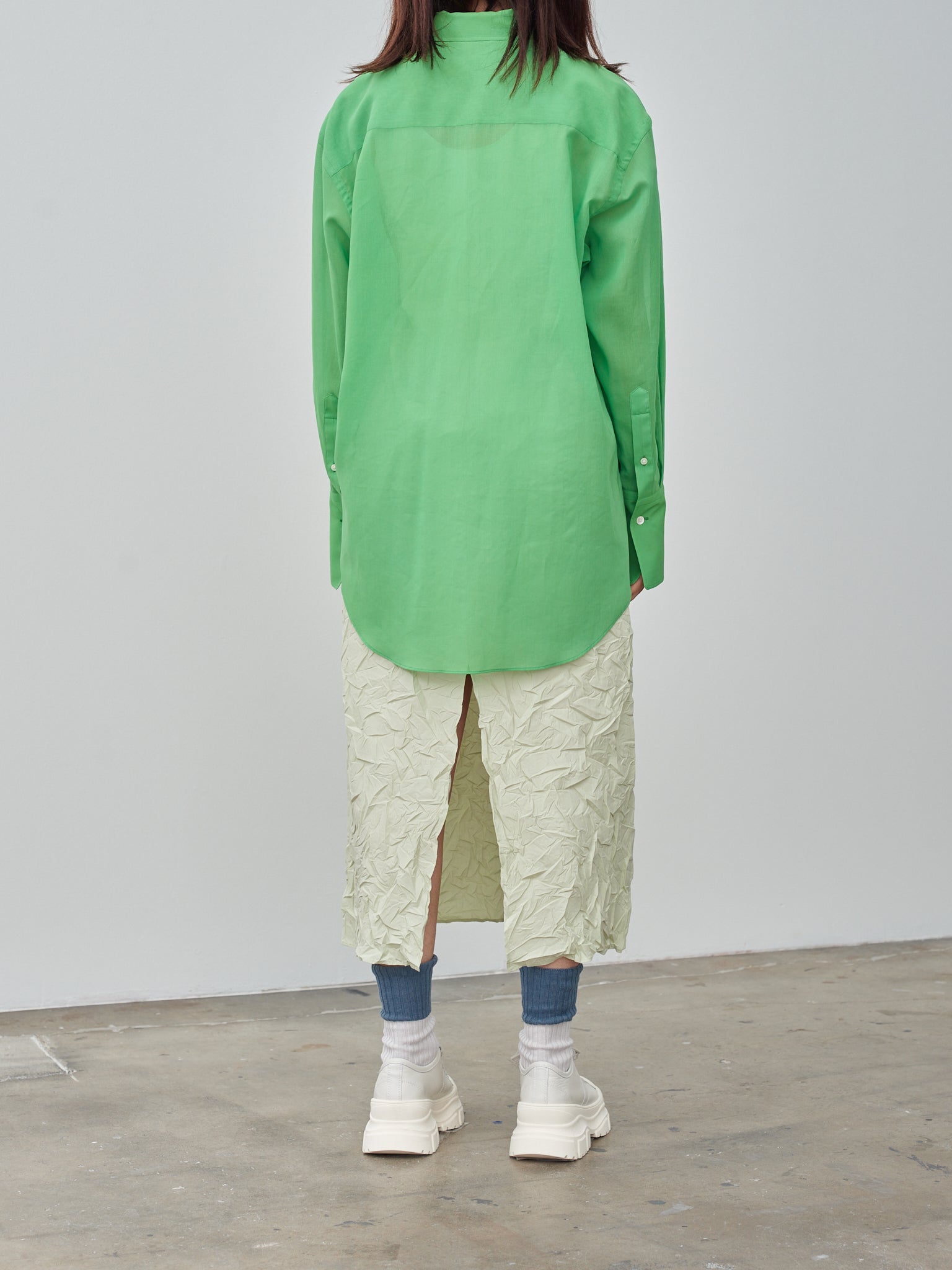 Namu Shop - Auralee Hard Twist Finx Organdy Shirt - Green