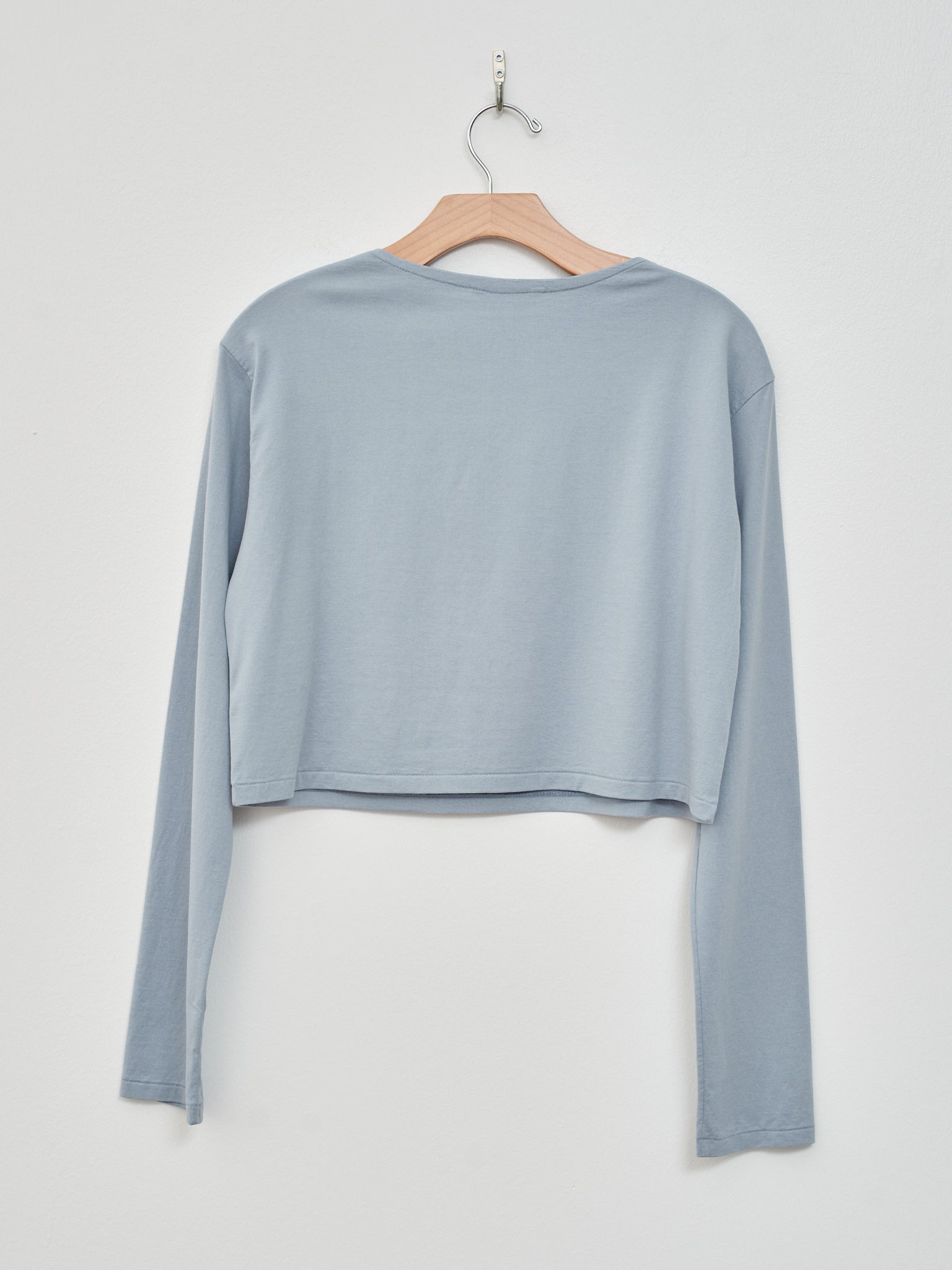 Namu Shop - Auralee Organic Cotton High Gauge Jersey Boat Neck L/S Tee - Blue Gray