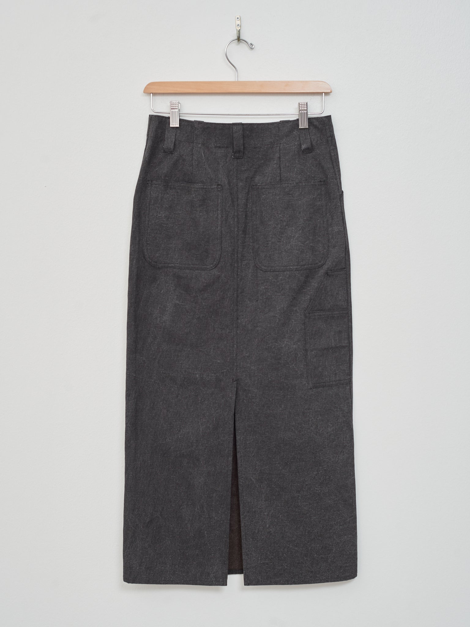 Namu Shop - Auralee Washed Hard Twist Canvas Skirt - Ink Black