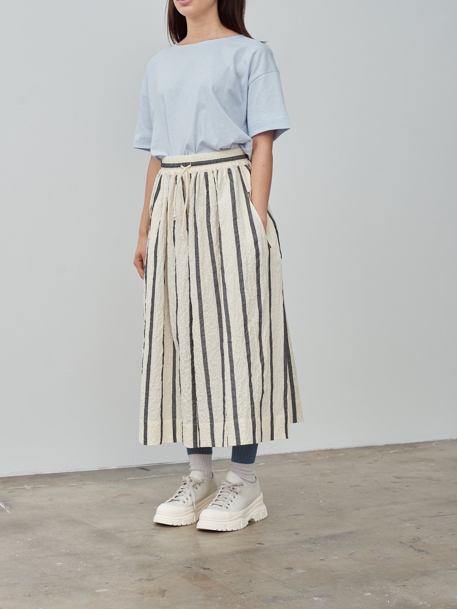 Namu Shop - Toogood The Acrobat Culotte - Bold Stripe Flint/Raw