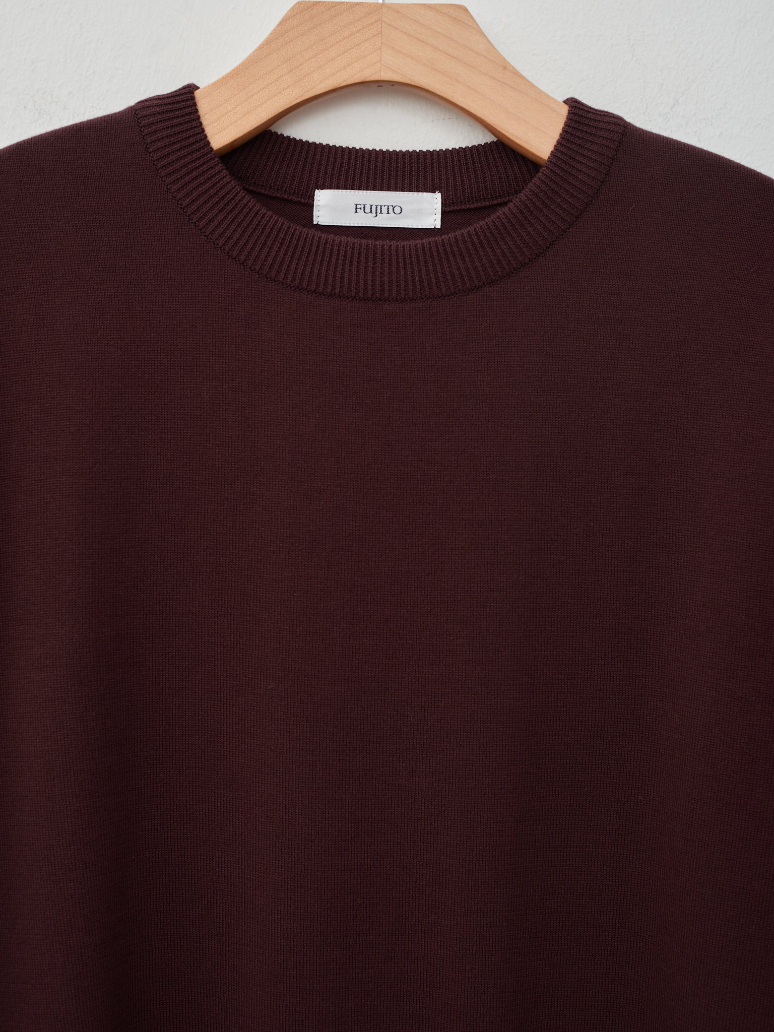 Namu Shop - Fujito C/N Knit T-Shirt - Dark Wine