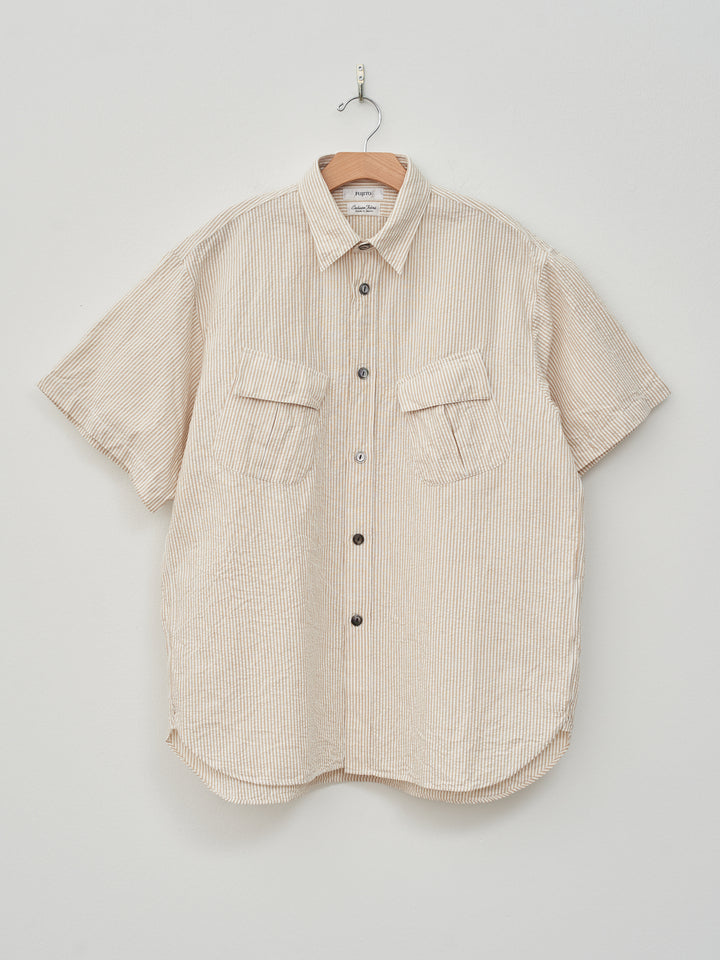 Namu Shop - Fujito S/S Fatigue Shirt - Beige Stripe