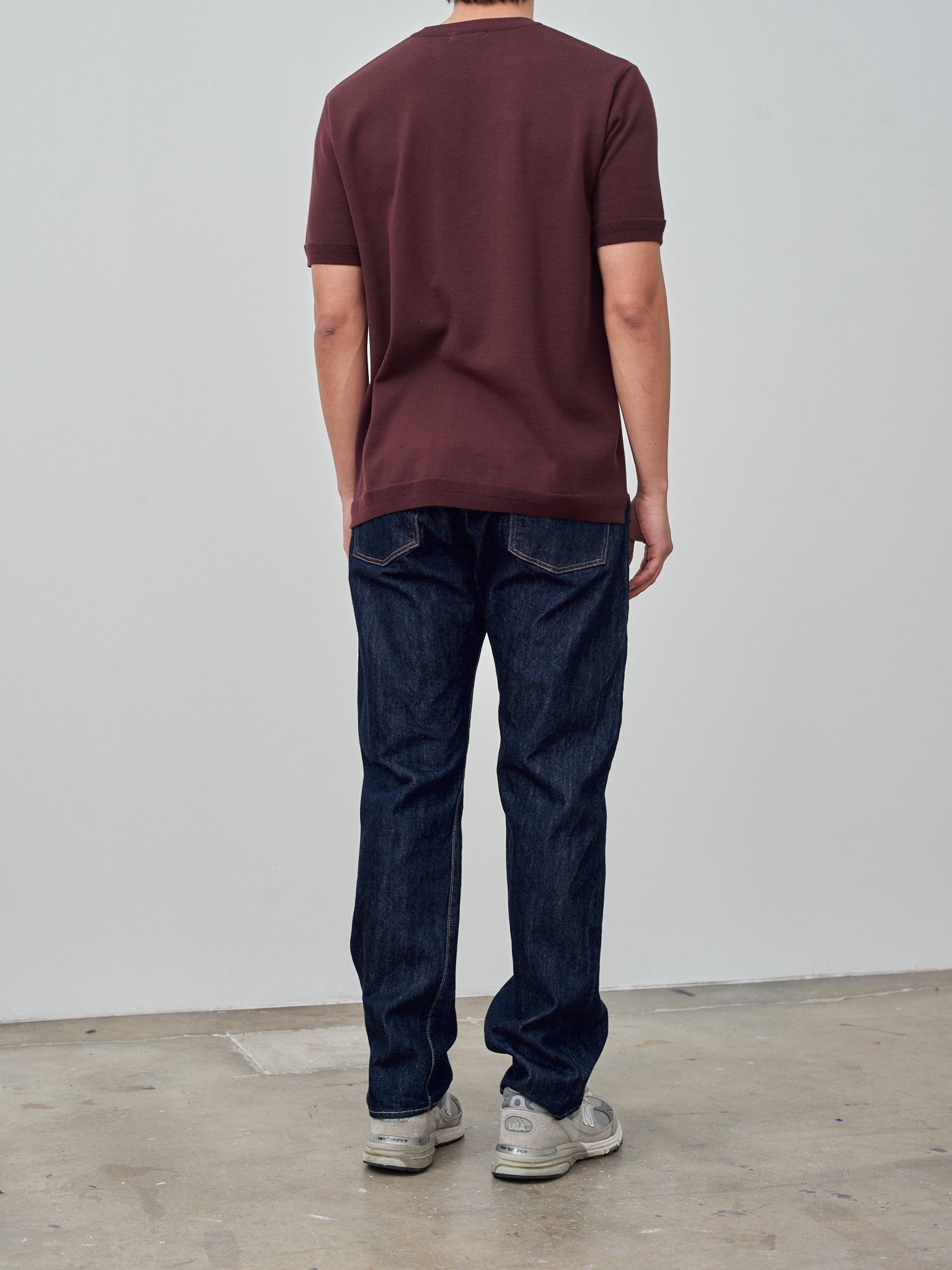 Namu Shop - Fujito C/N Knit T-Shirt - Dark Wine