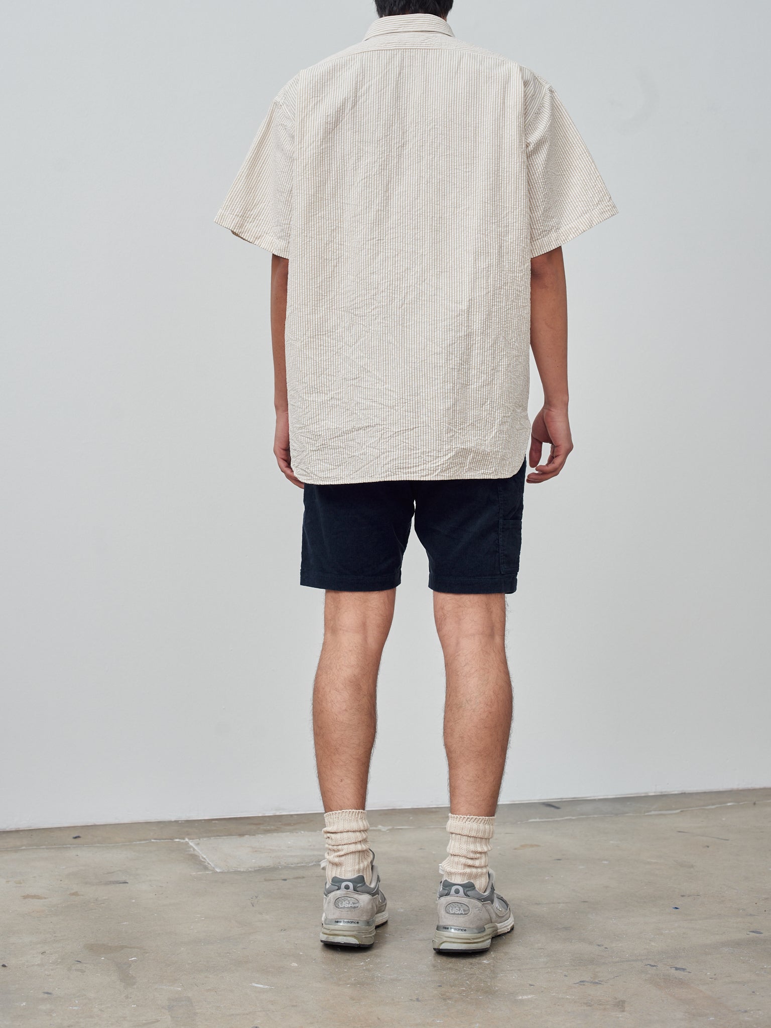 Namu Shop - Fujito S/S Fatigue Shirt - Beige Stripe