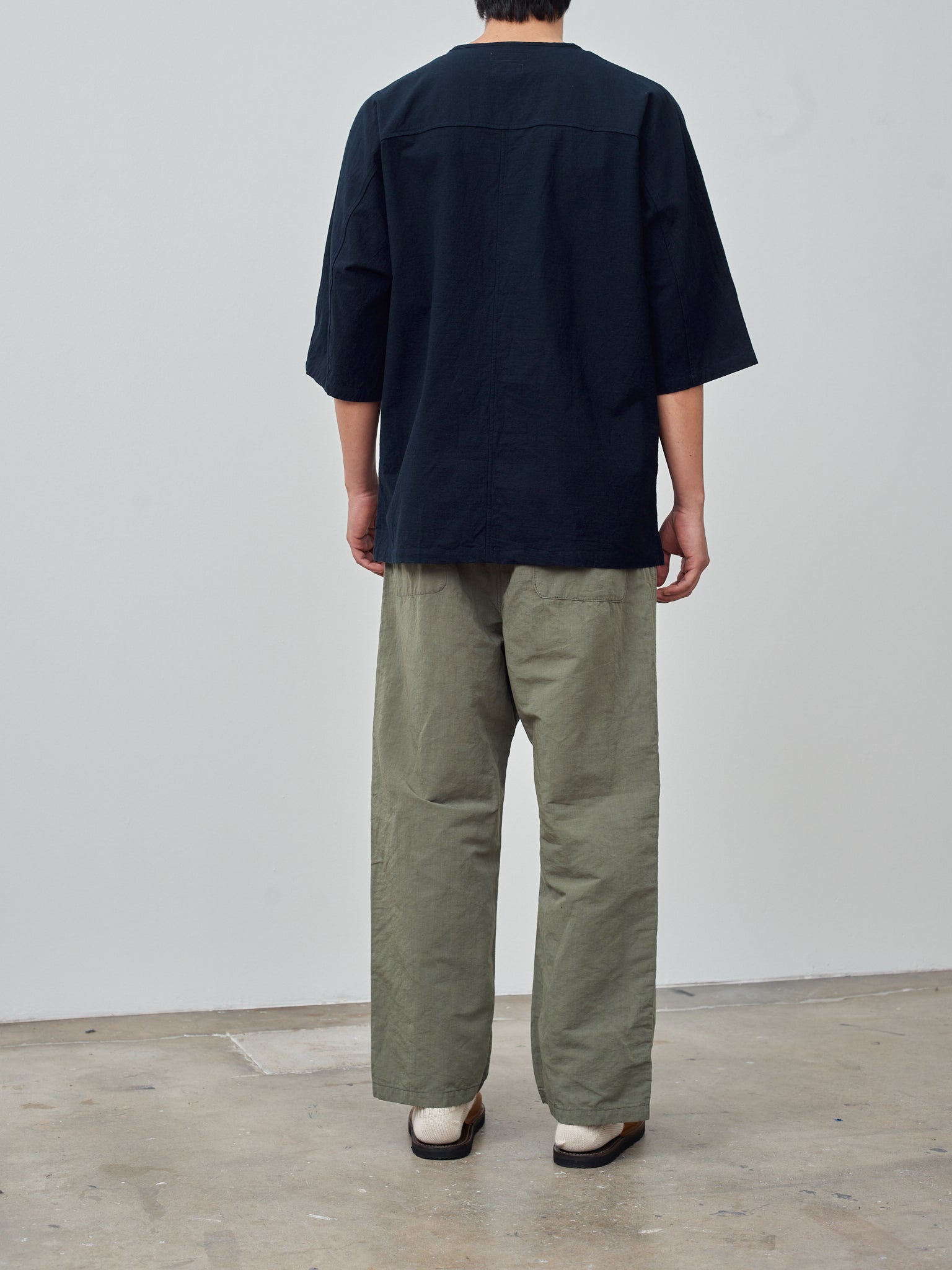 Namu Shop - Fujito Henley Neck Shirt - Dark Navy