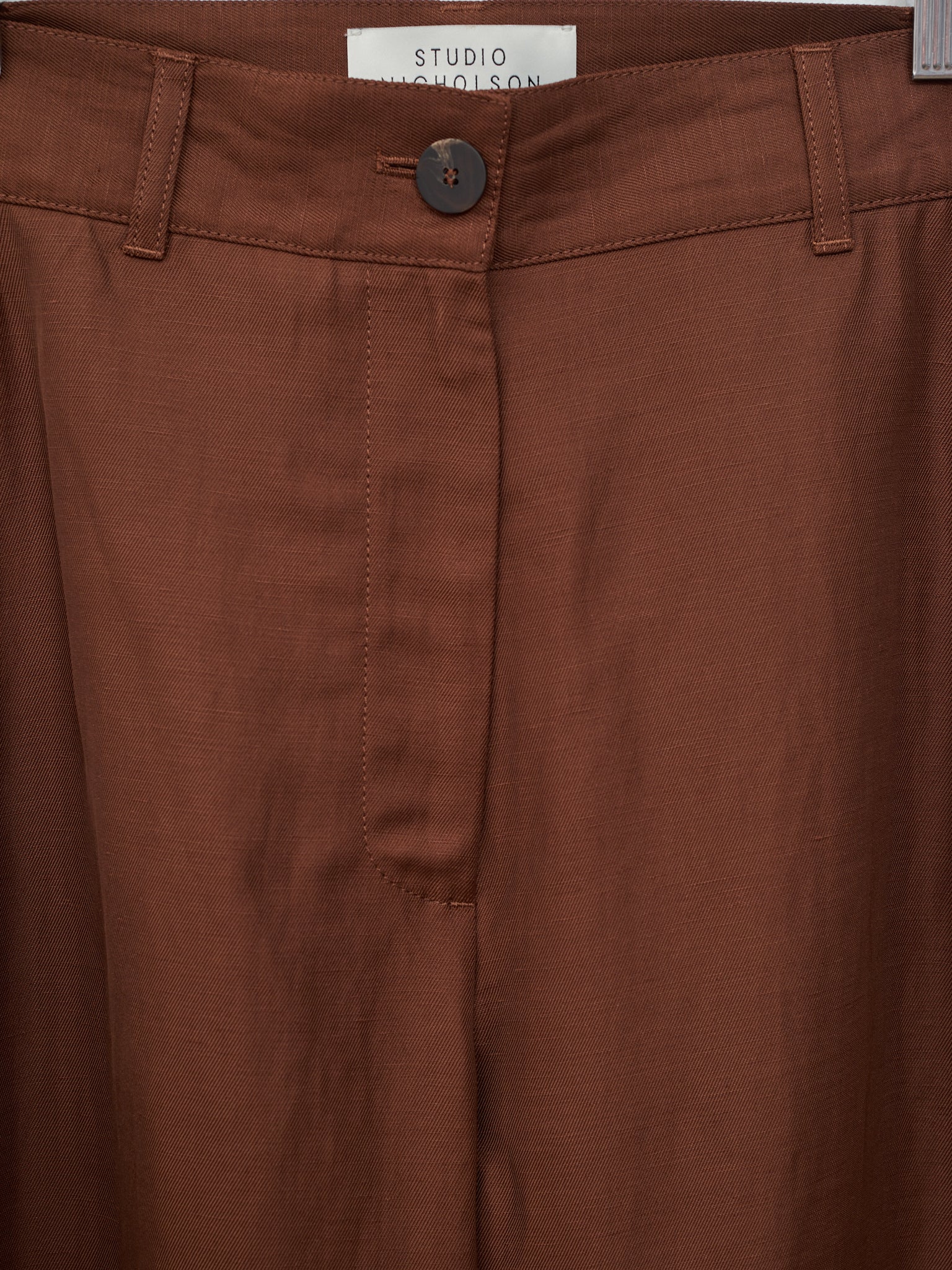 Namu Shop - Studio Nicholson Wide Crop Pant - Carob Brown