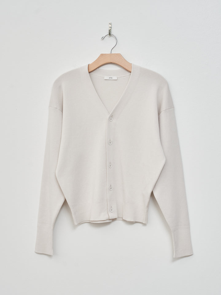 Namu Shop - Aton 50/2 Natural Dyed Organic V-Neck Cardigan - Warm White