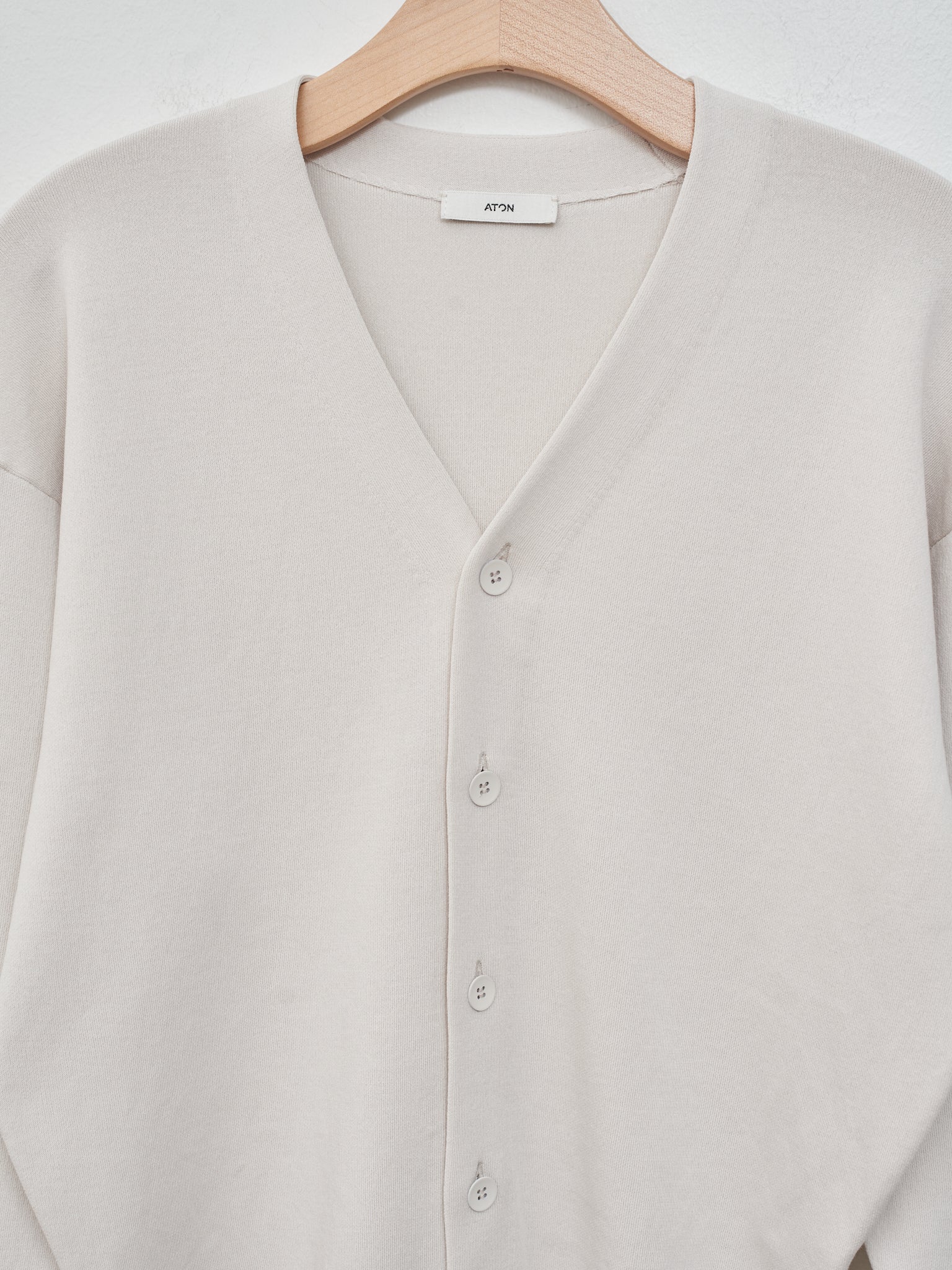 Namu Shop - Aton 50/2 Natural Dyed Organic V-Neck Cardigan - Warm White