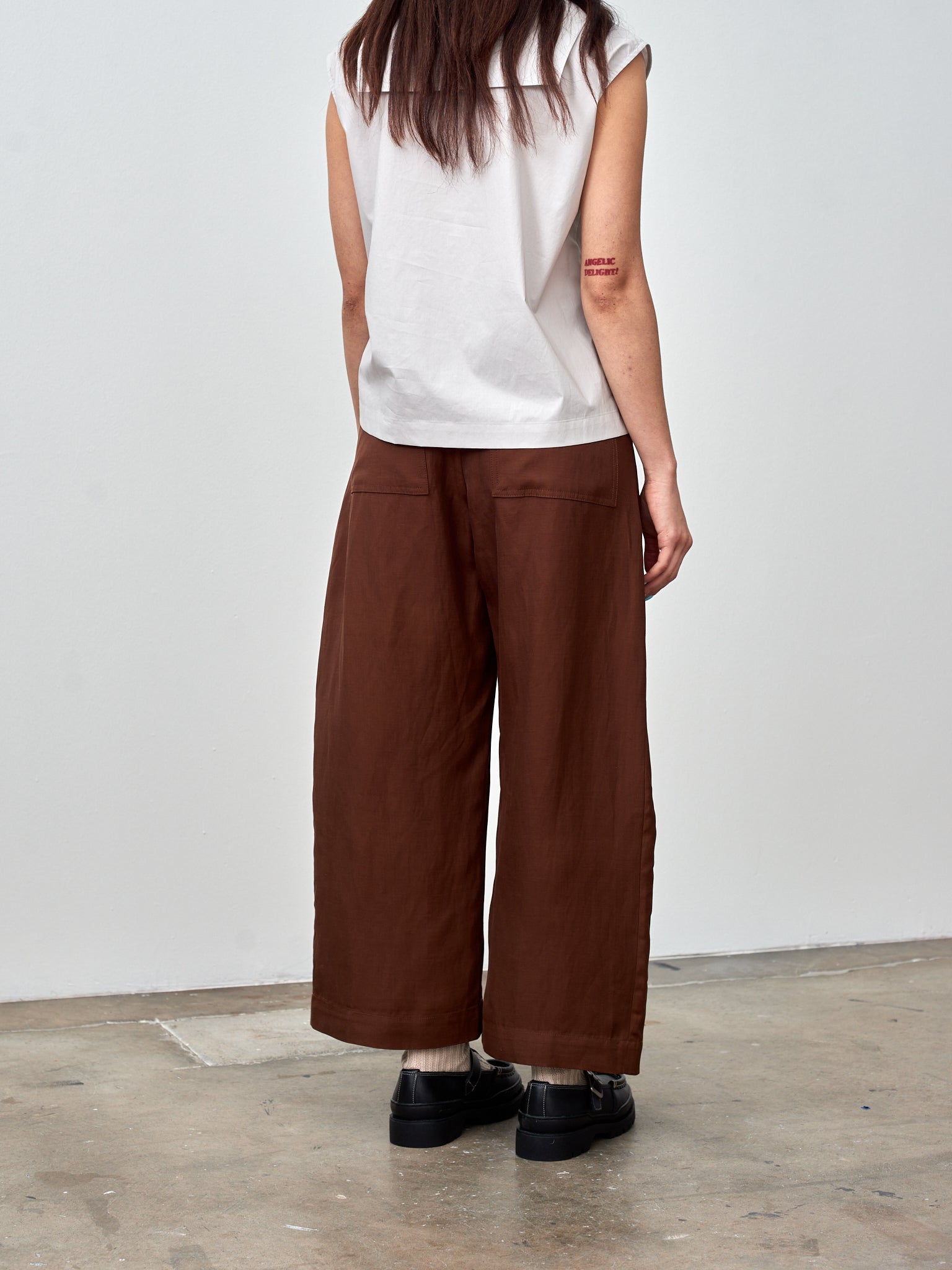 Namu Shop - Studio Nicholson Wide Crop Pant - Carob Brown